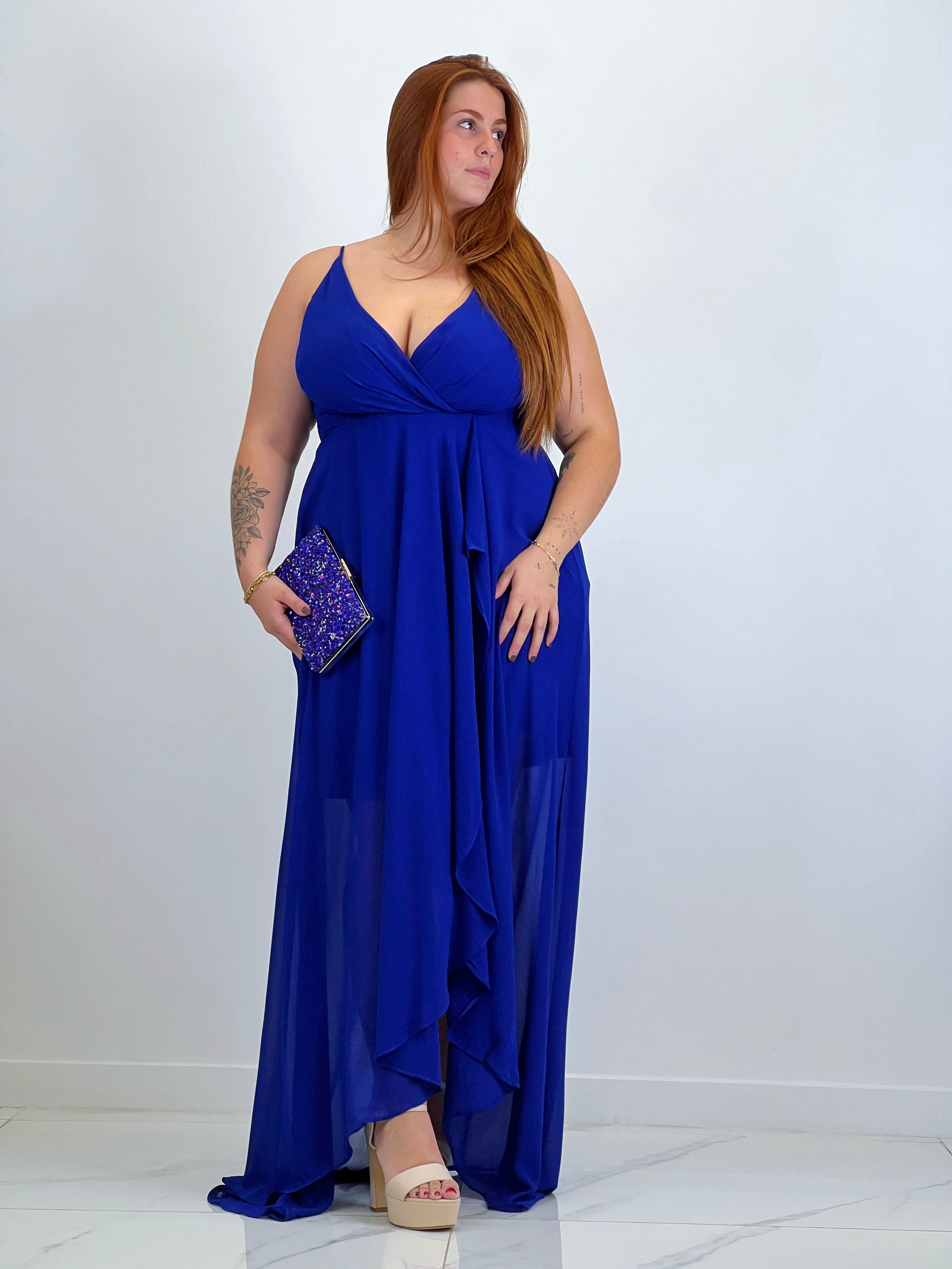 Vestido drapeado Flex Plus Size