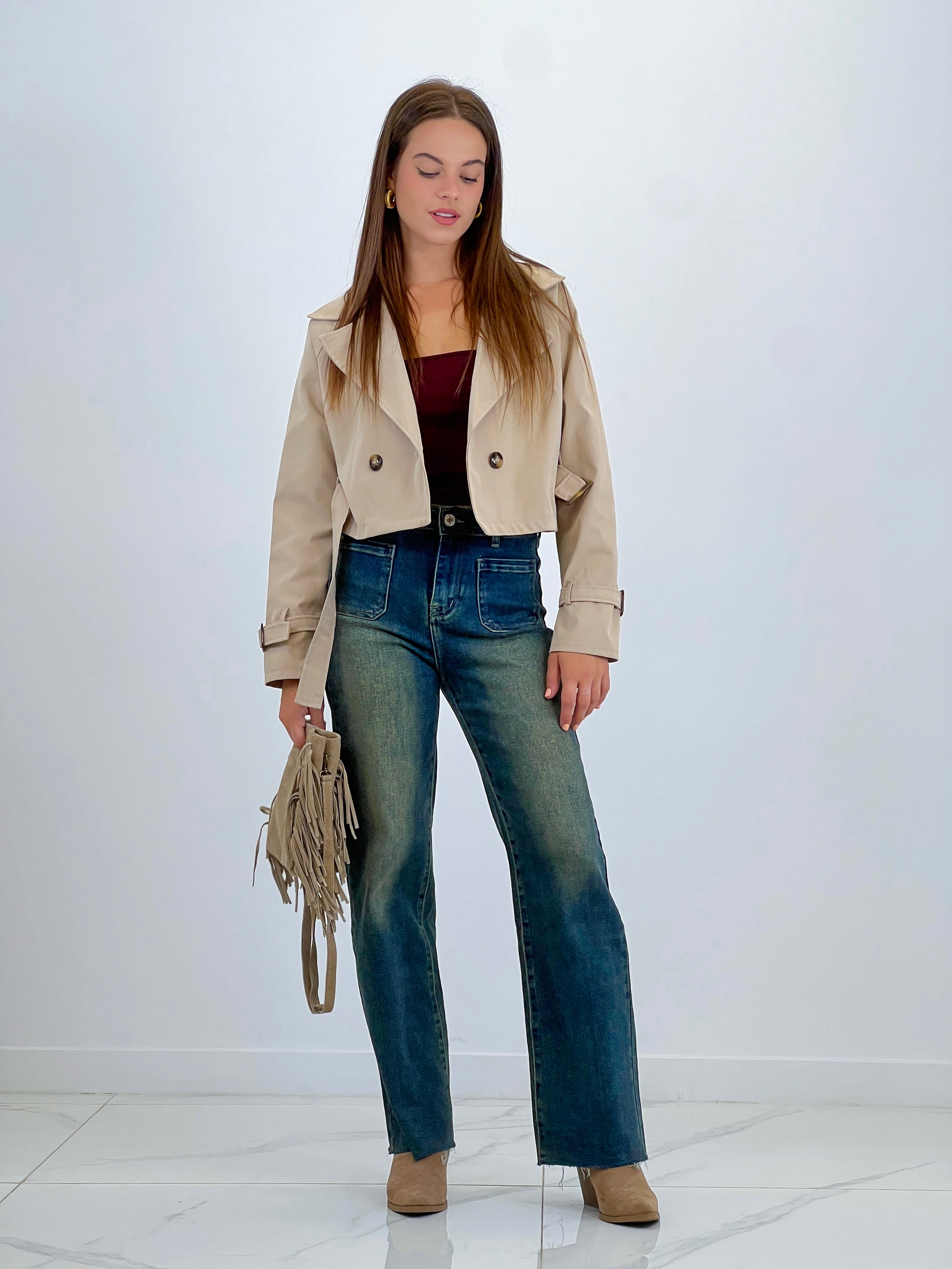 Belted trench jacket