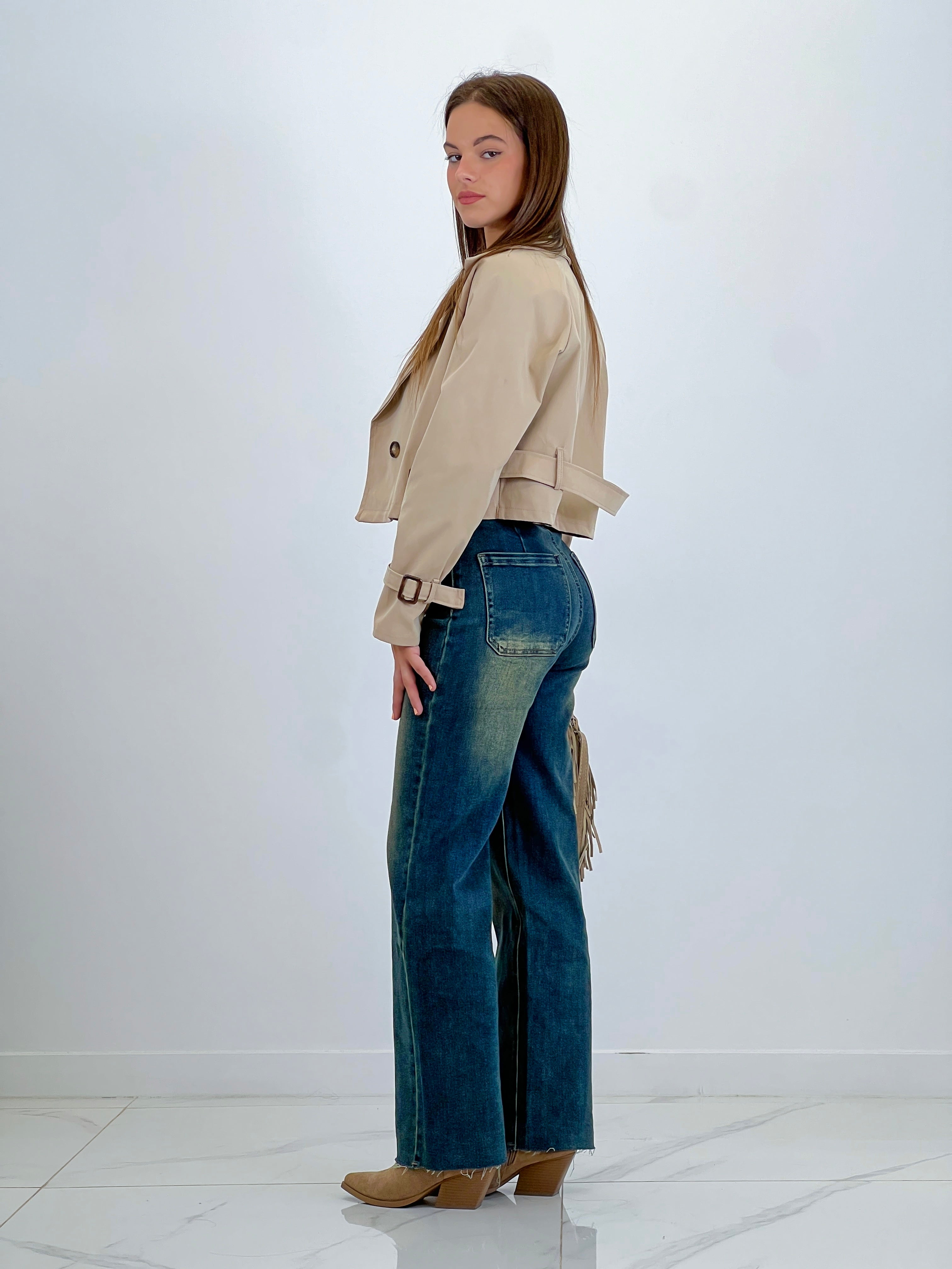 Belted trench jacket