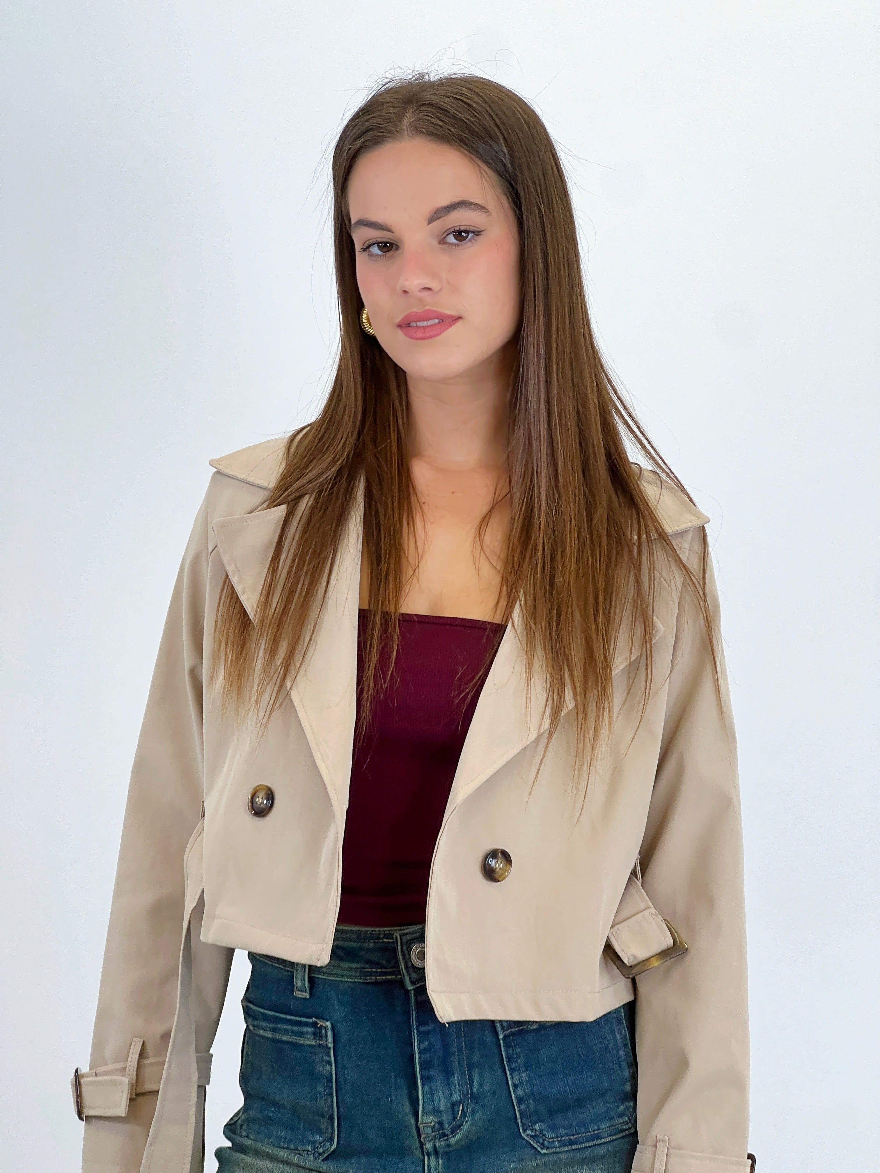Belted trench jacket