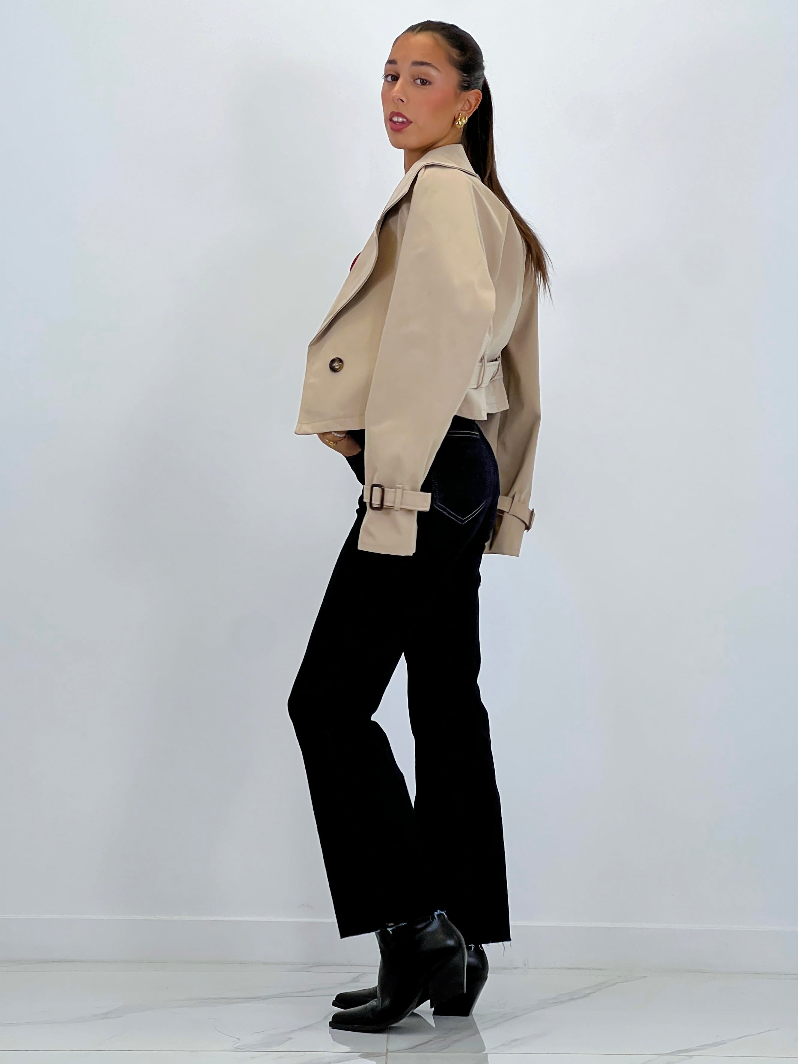 Belted trench jacket