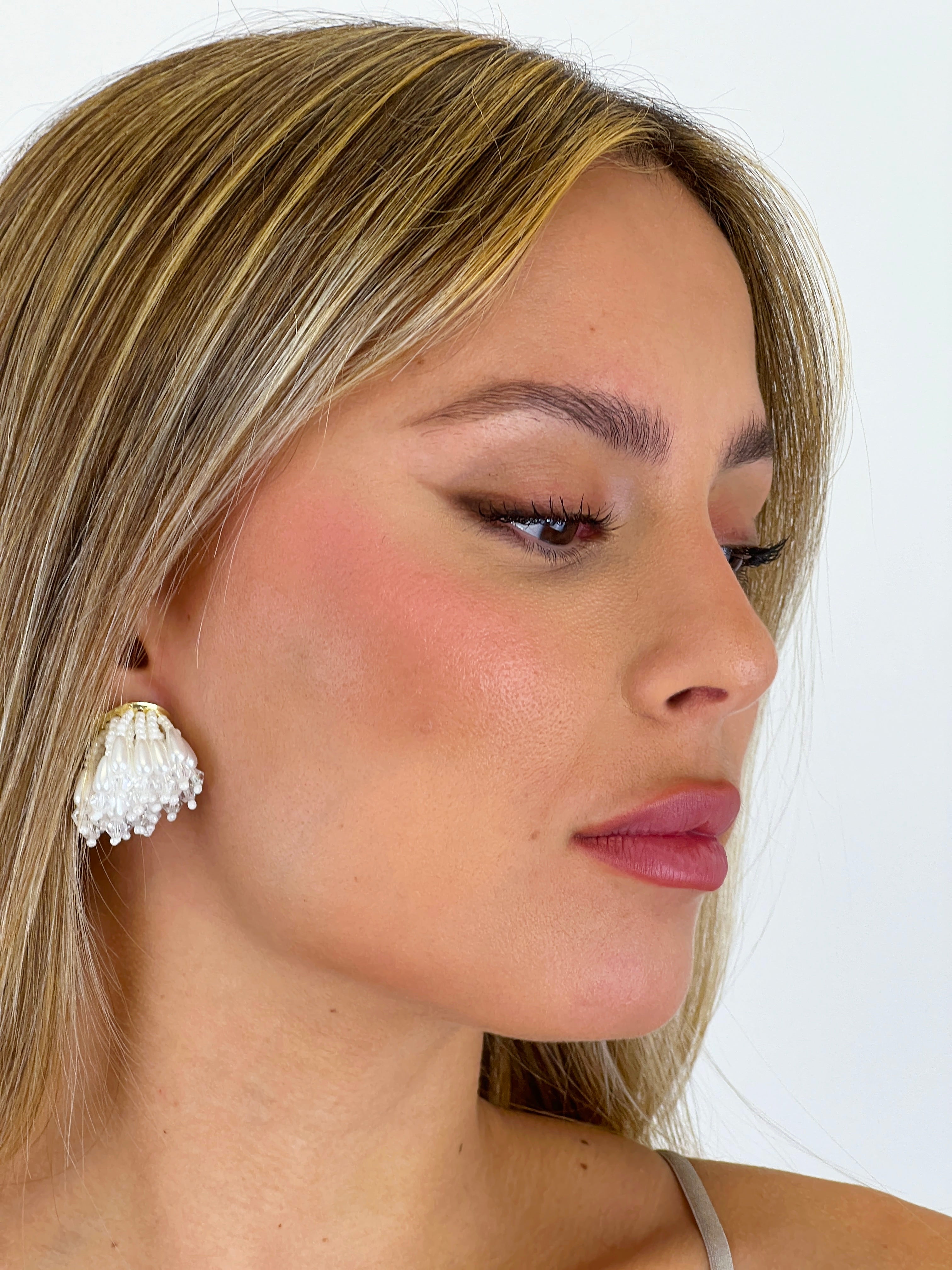 Pendientes lámpara perlas