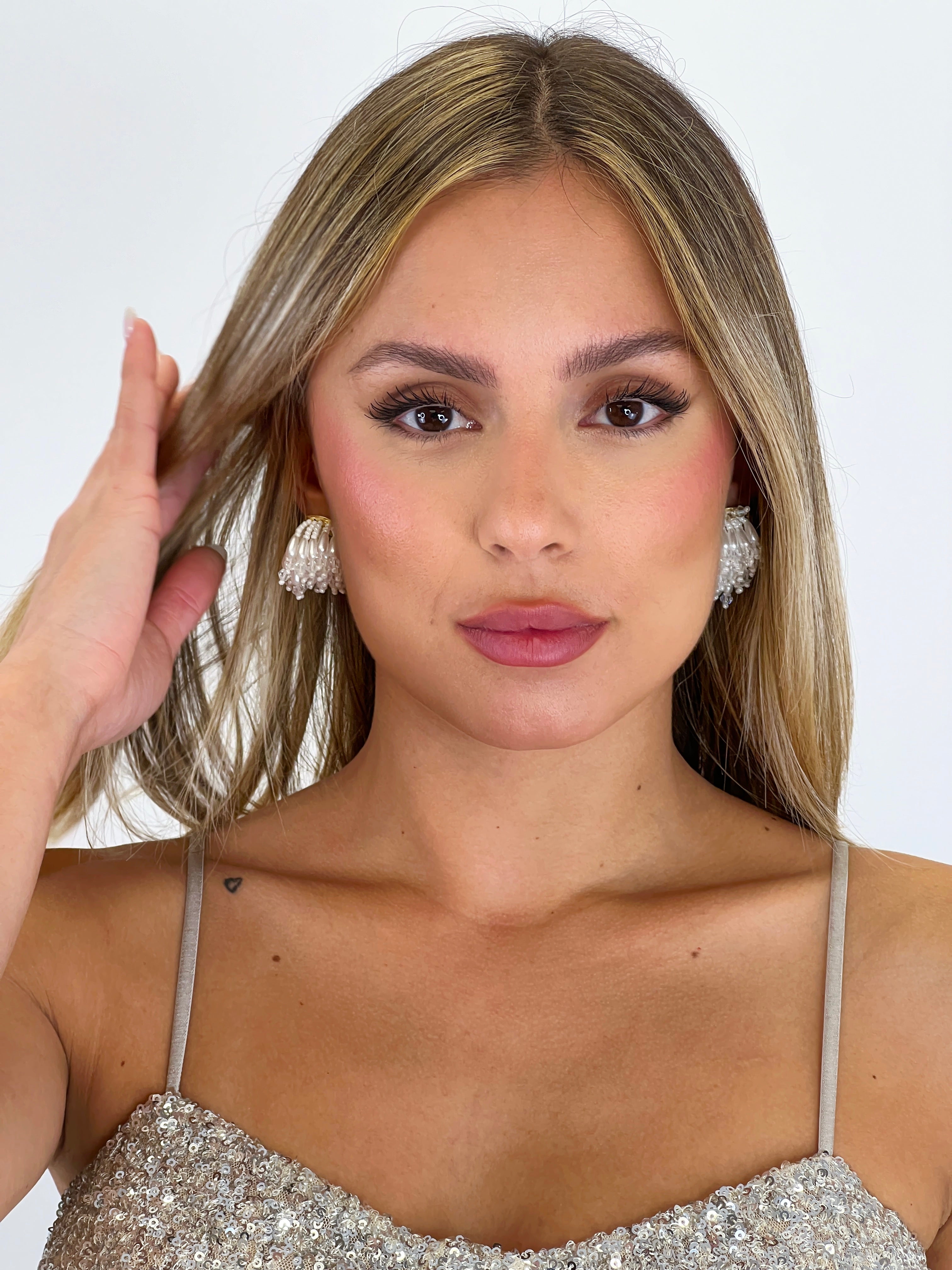 Pendientes lámpara perlas