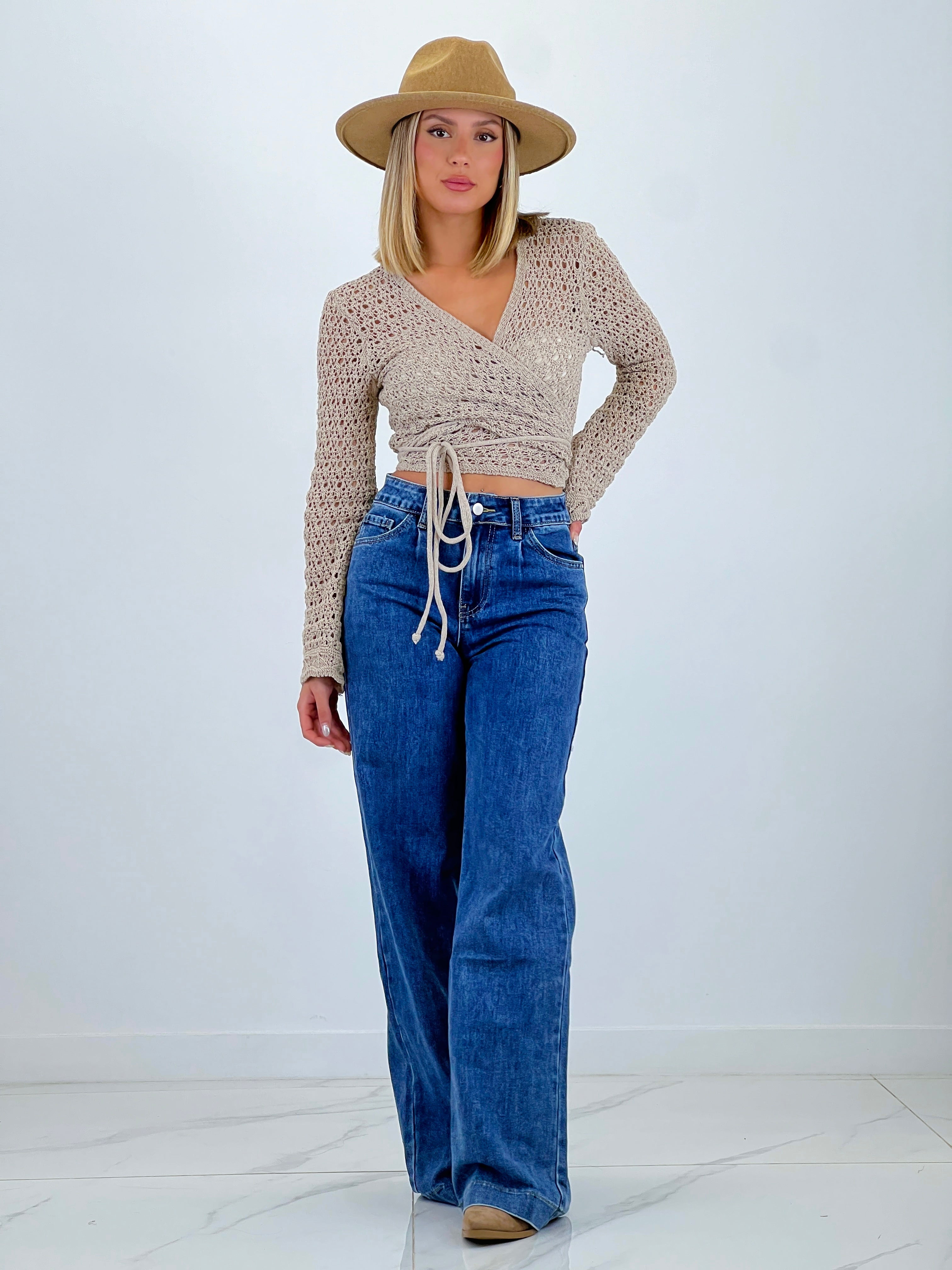 Giacca incrociata traforata