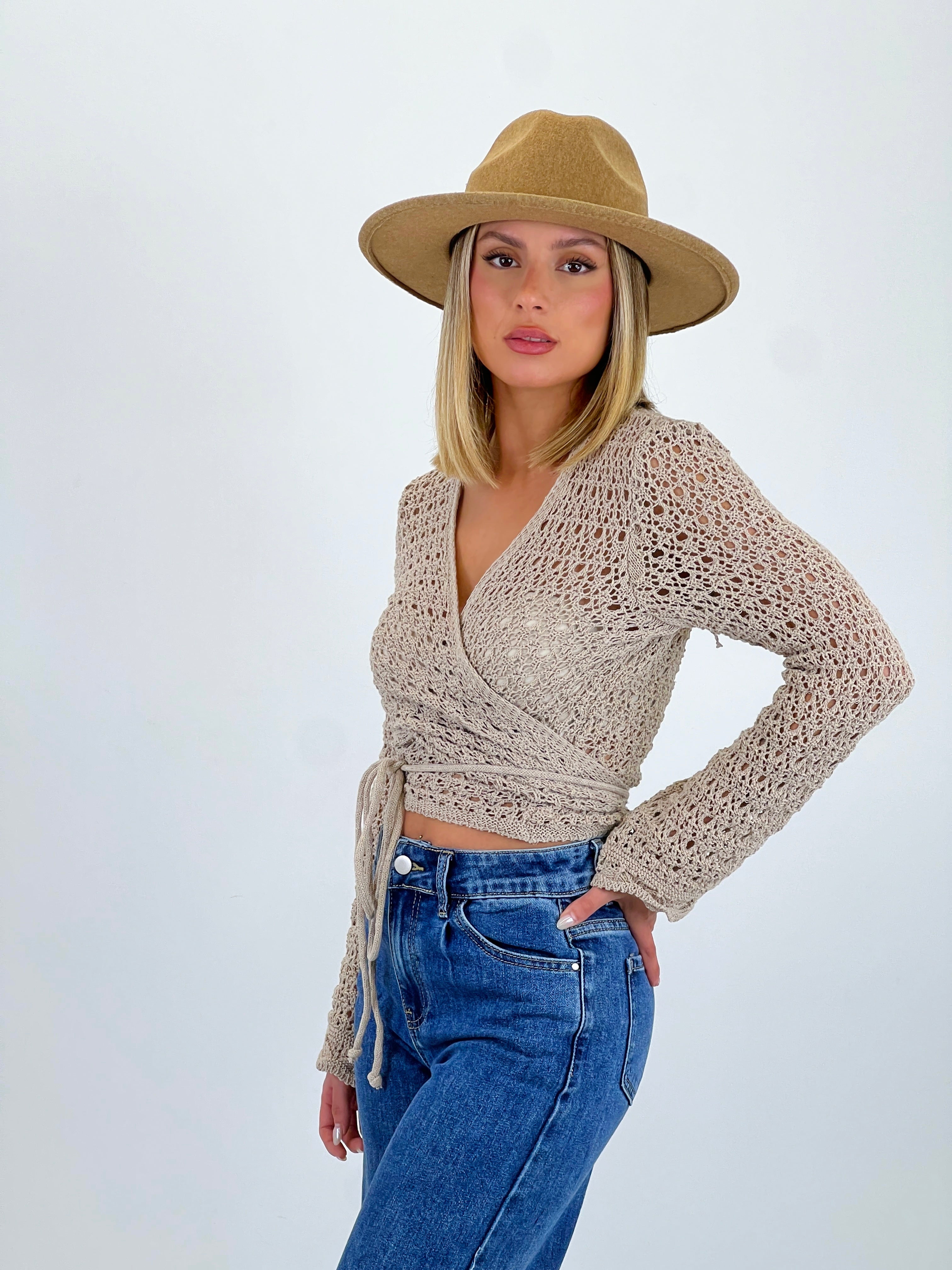 Giacca incrociata traforata