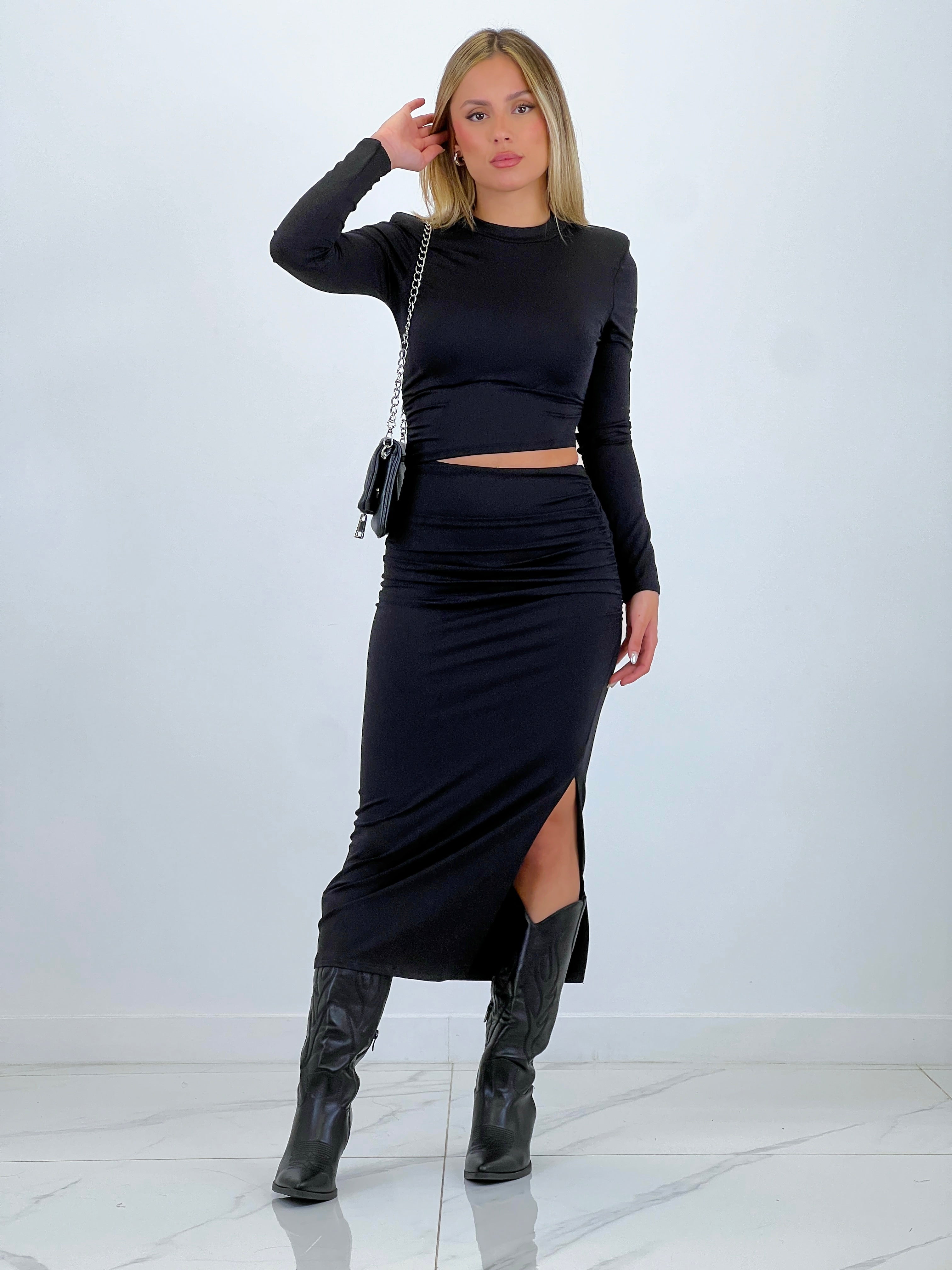 Vestido midi cintura cut out