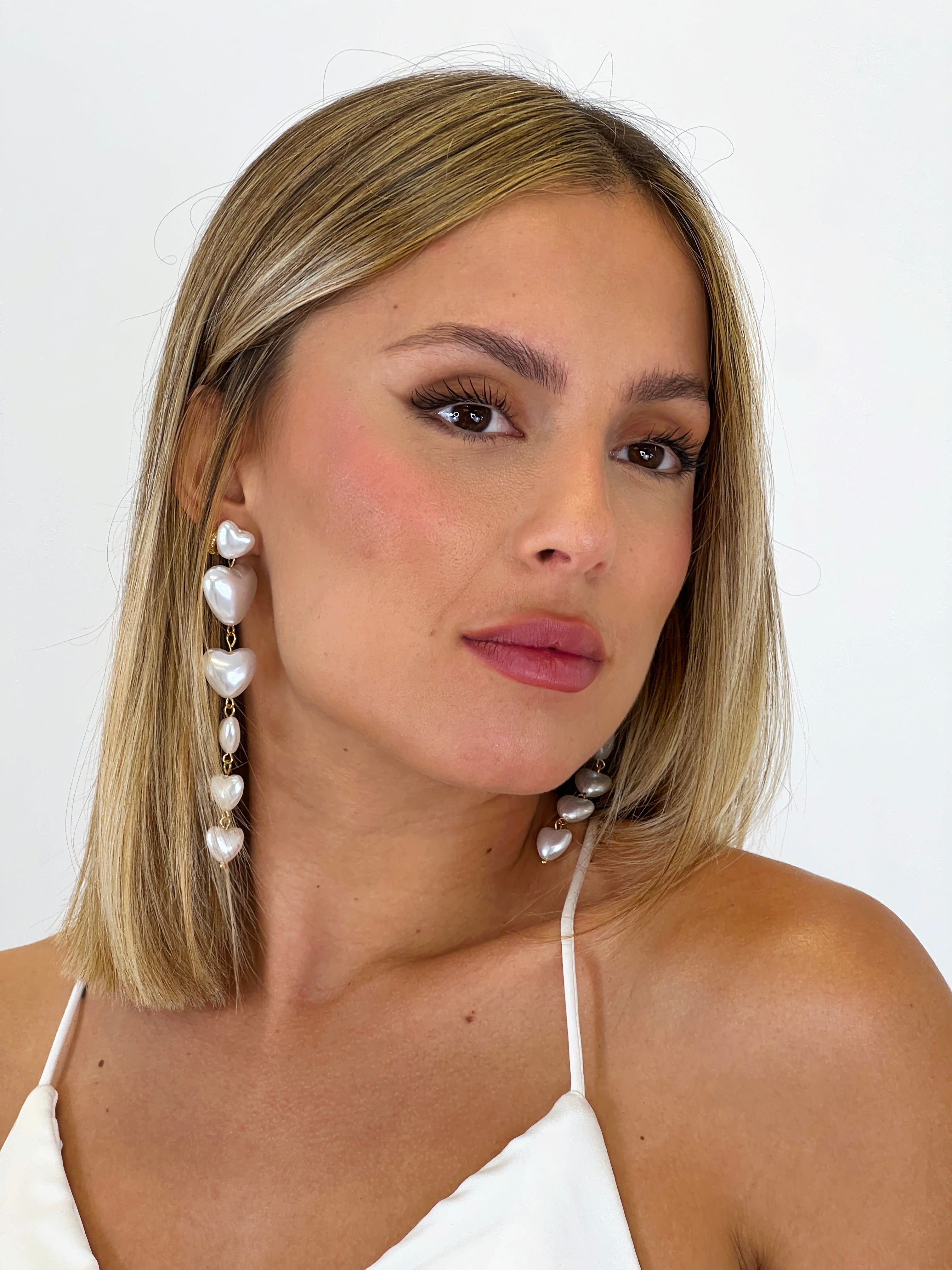 Pendientes largos corazón