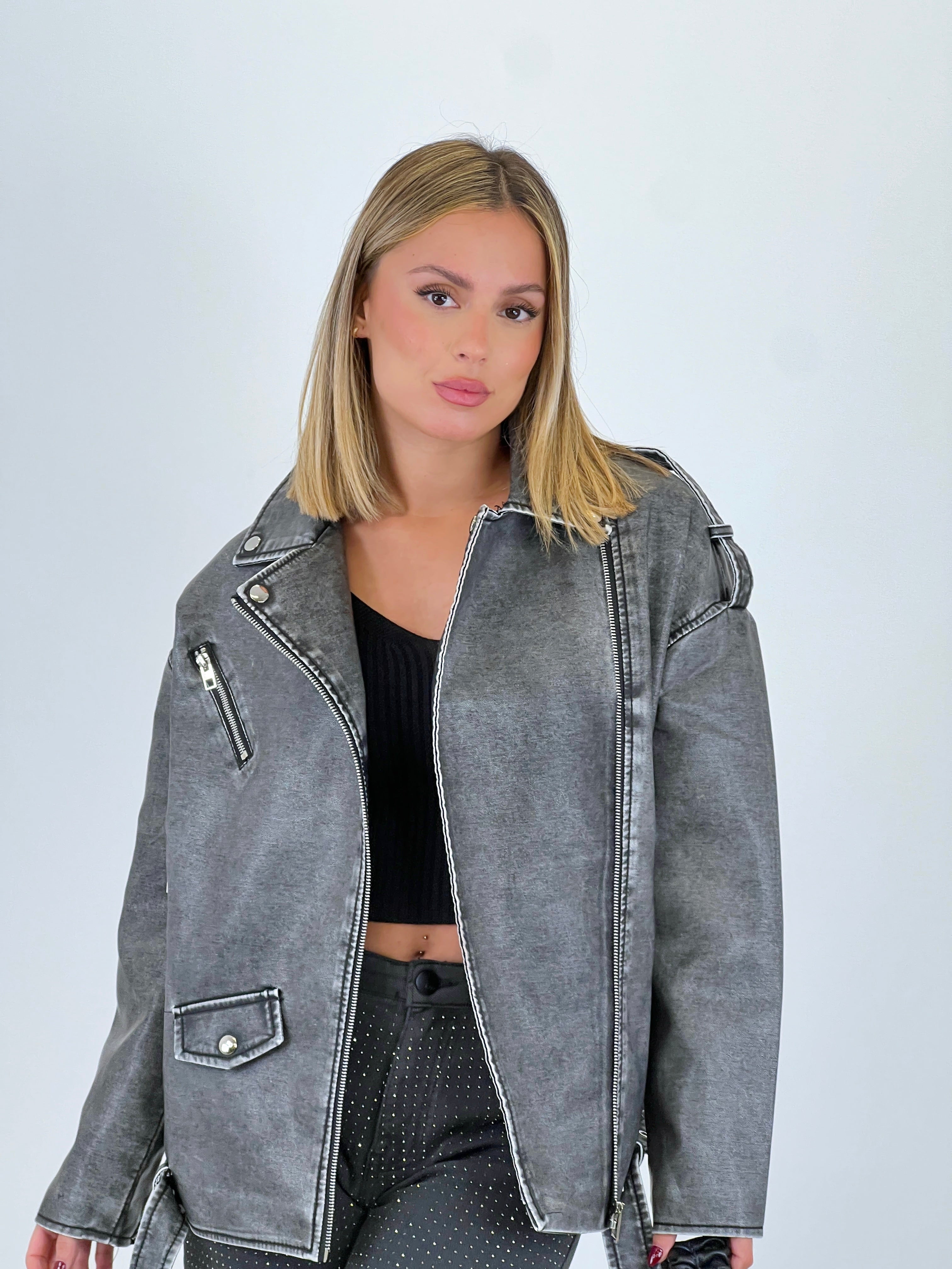 Oversized biker jacket