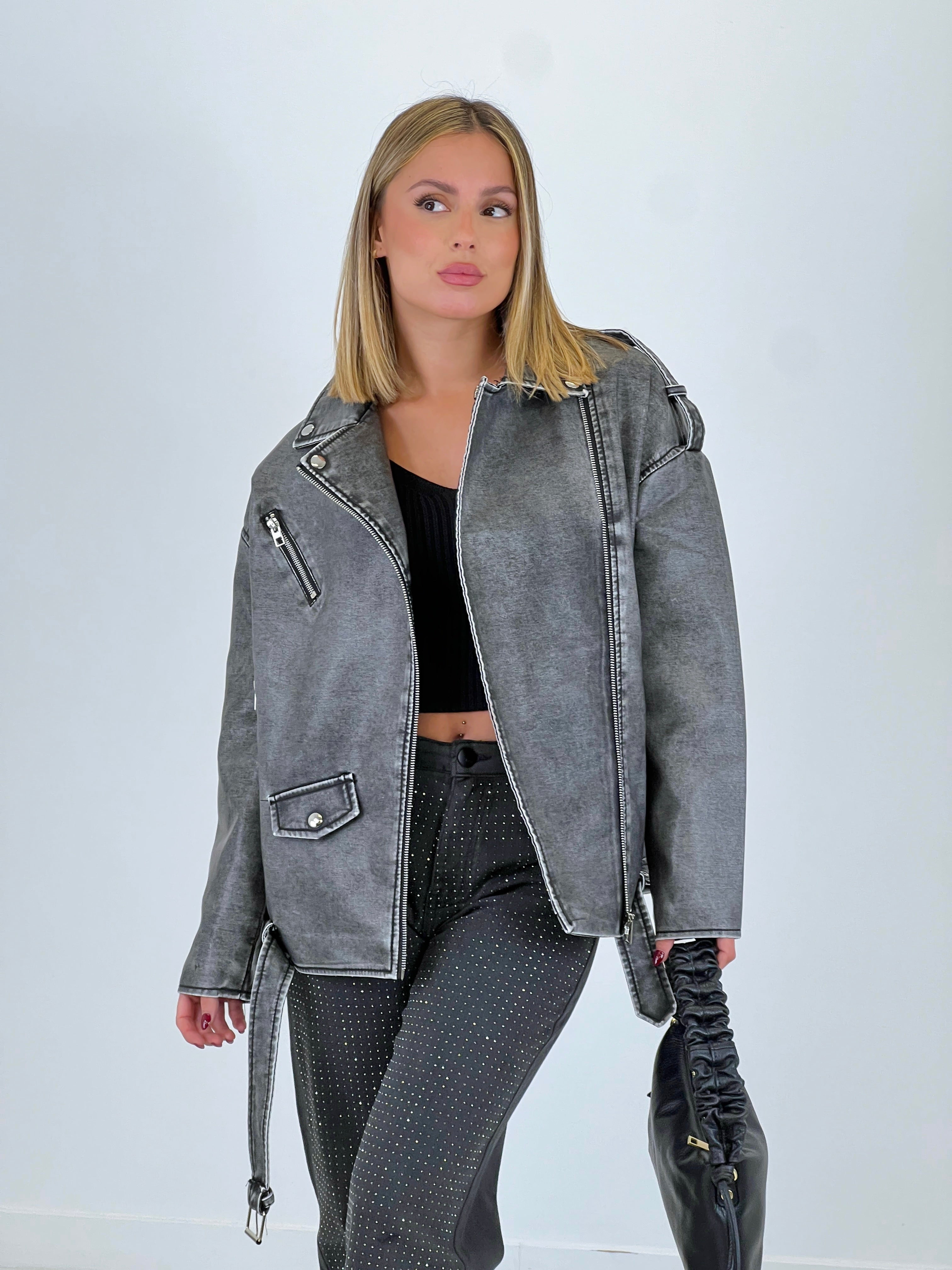 Oversized biker jacket