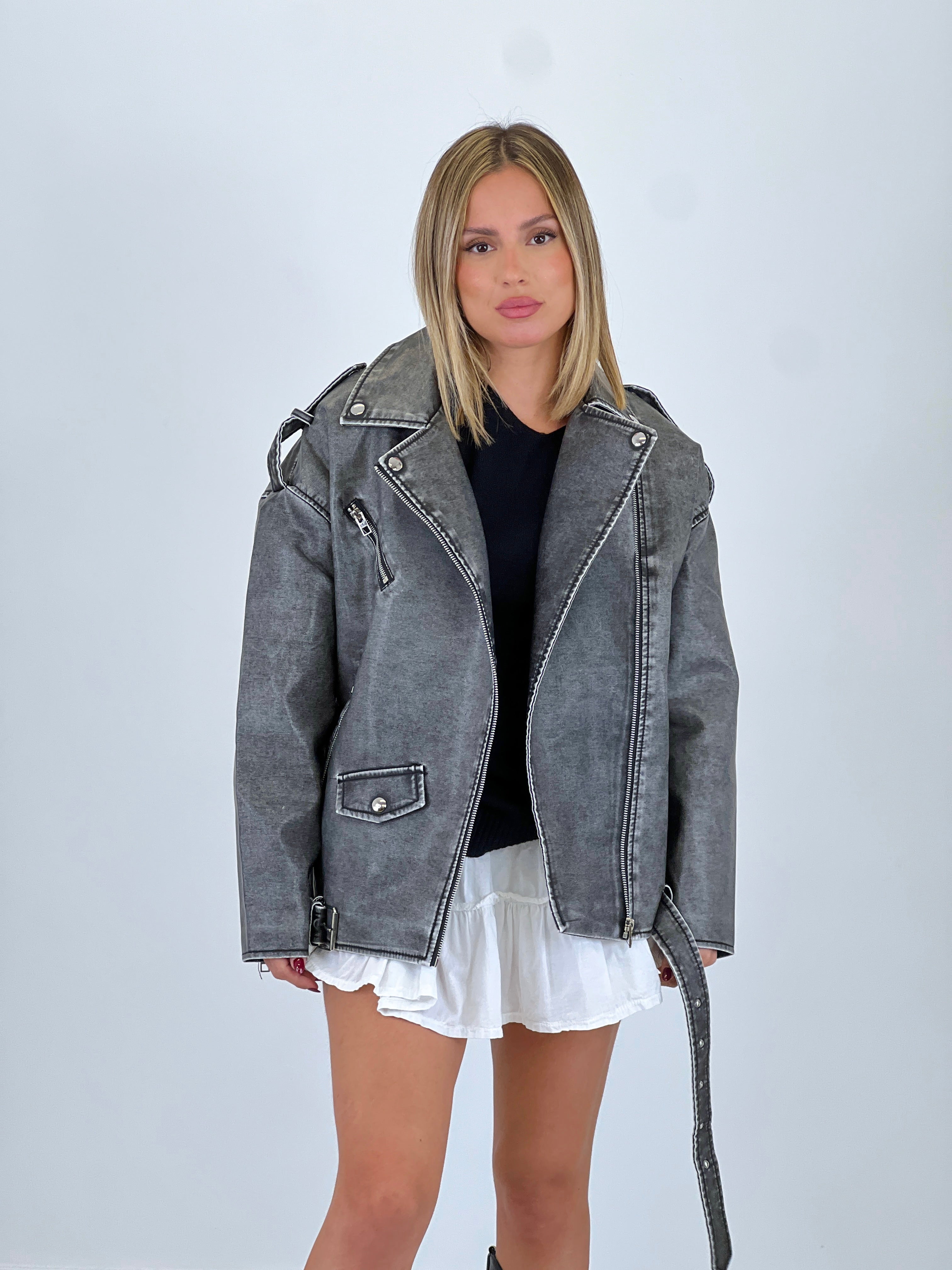 Oversized biker jacket