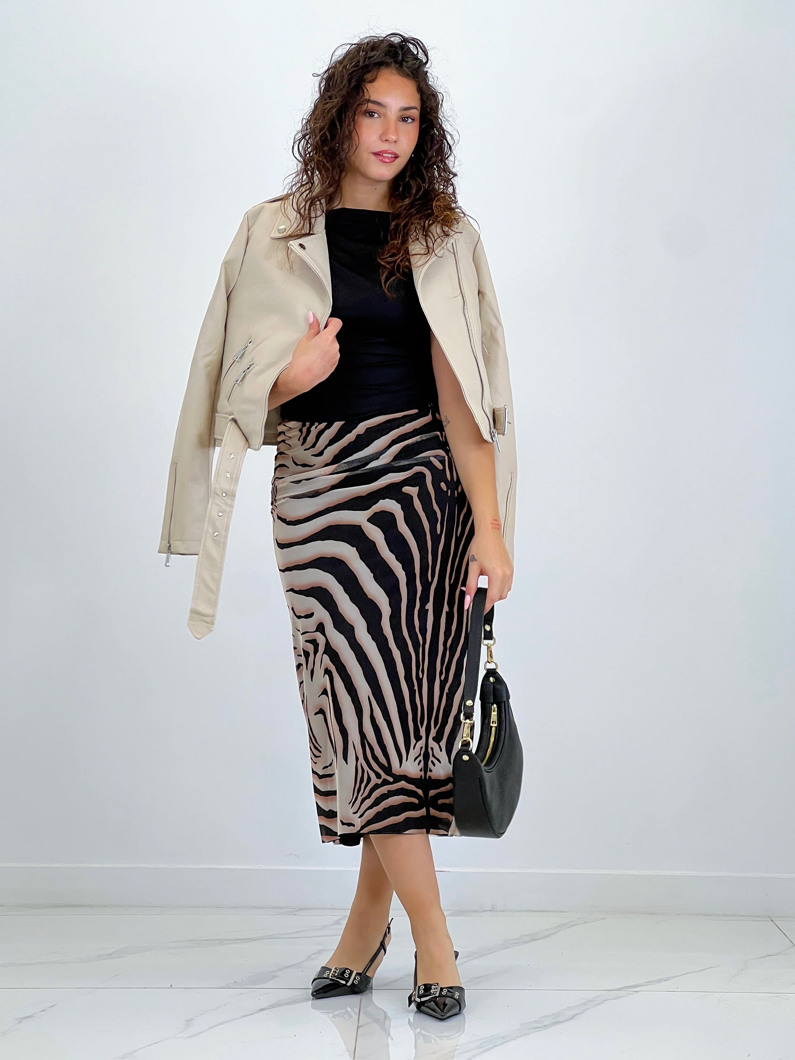 Faux leather biker jacket