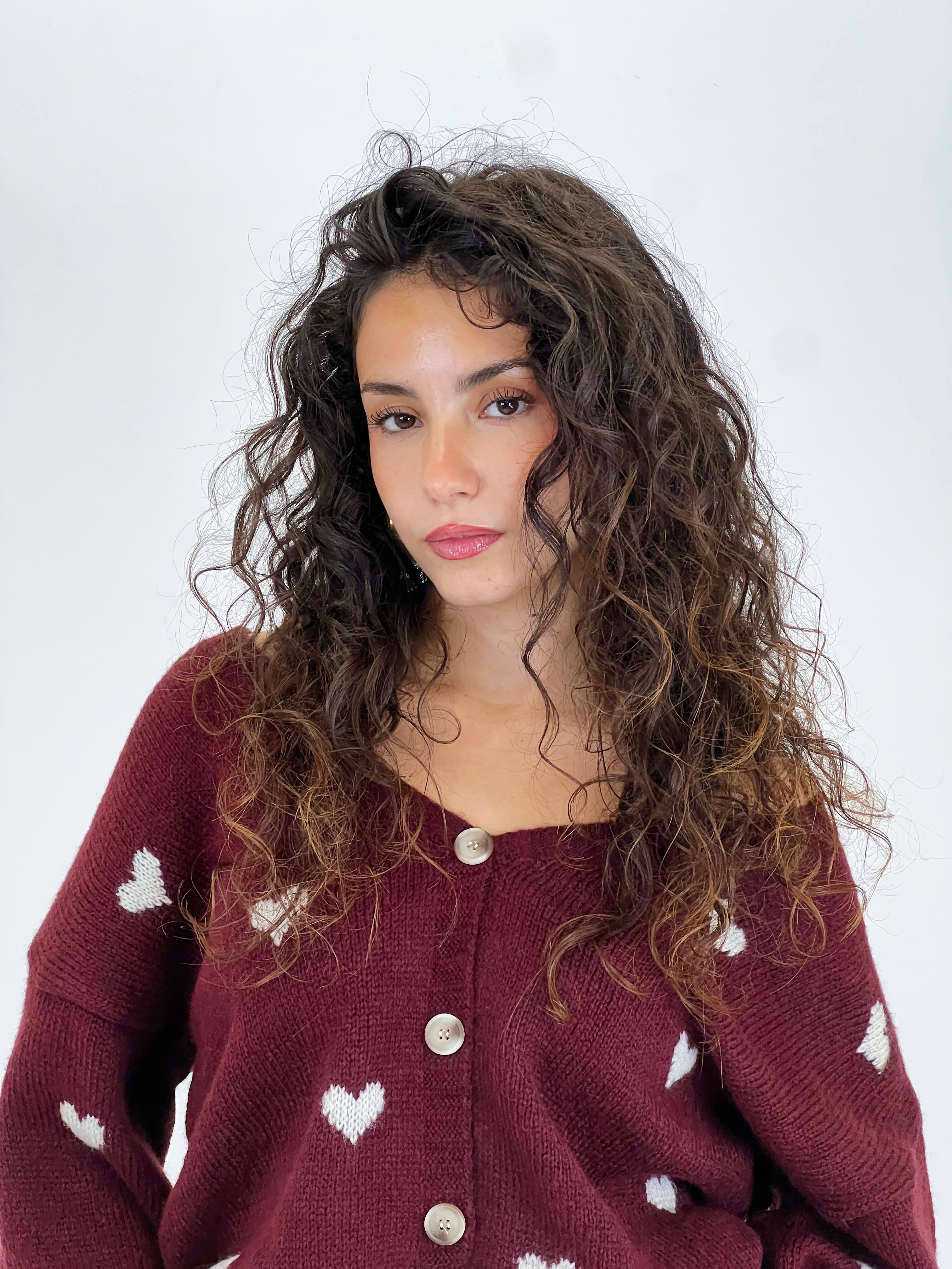 Camisola com botões e corações