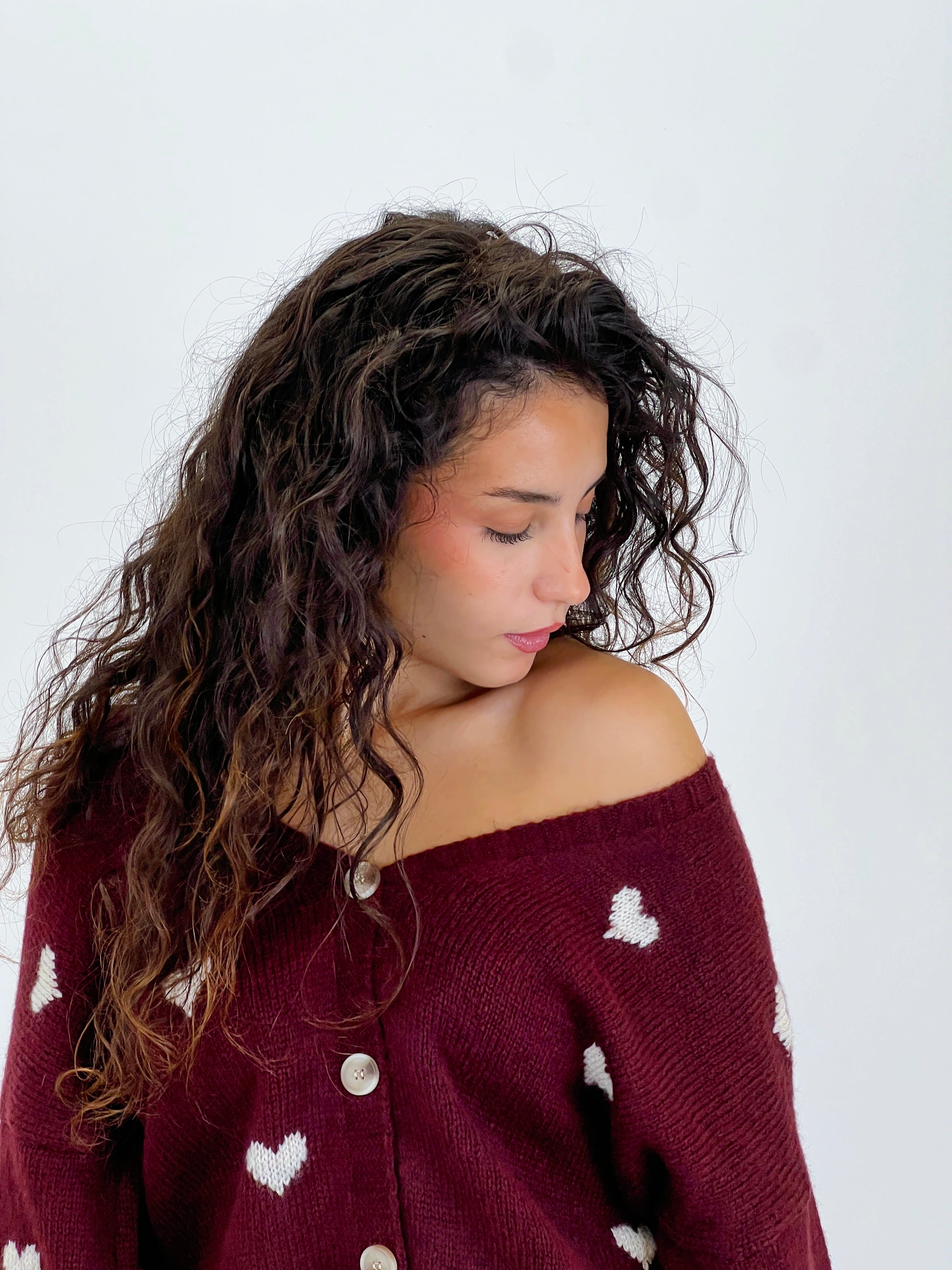 Camisola com botões e corações