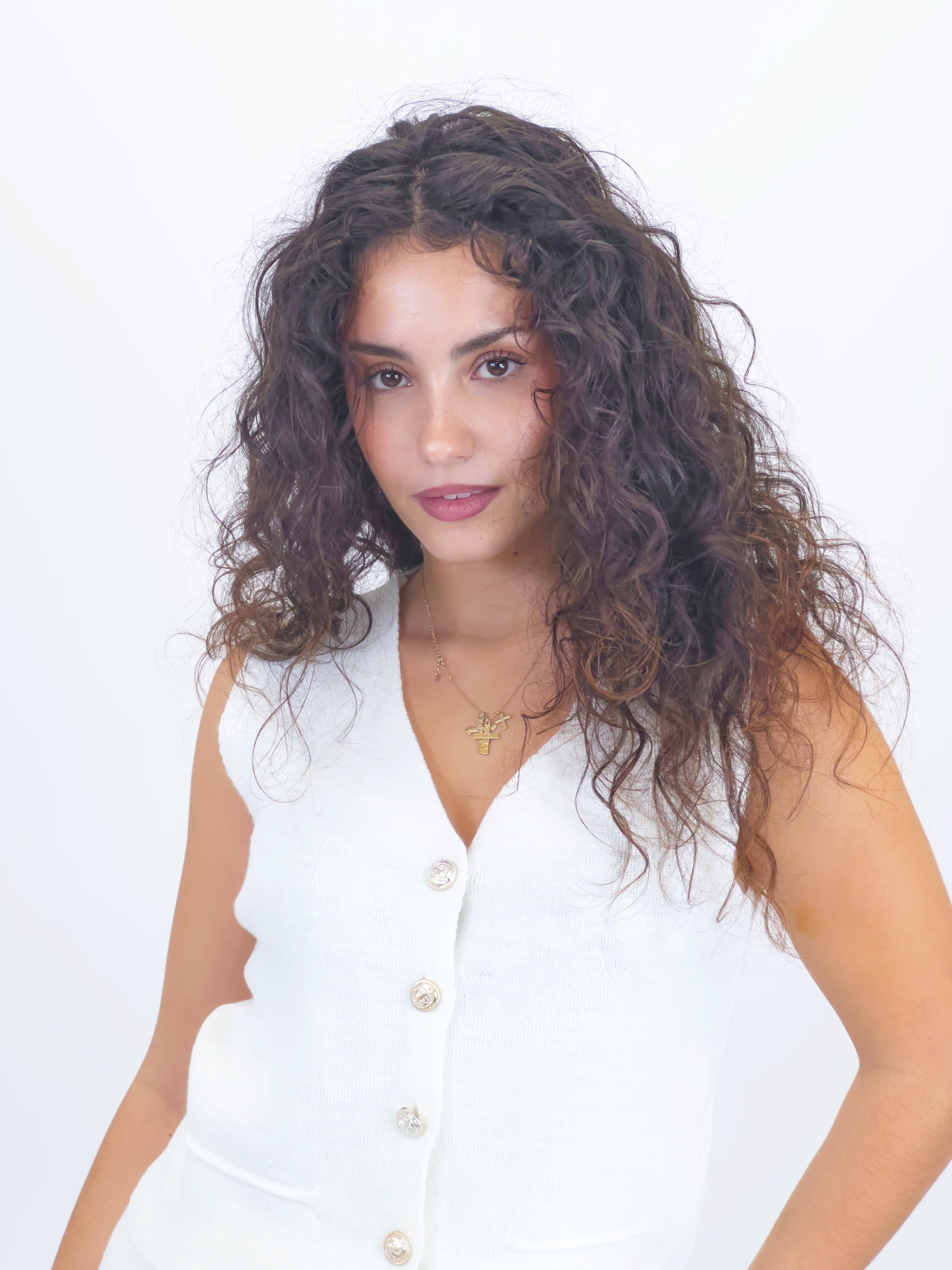 Conjunto punto chaleco y pantalón recto