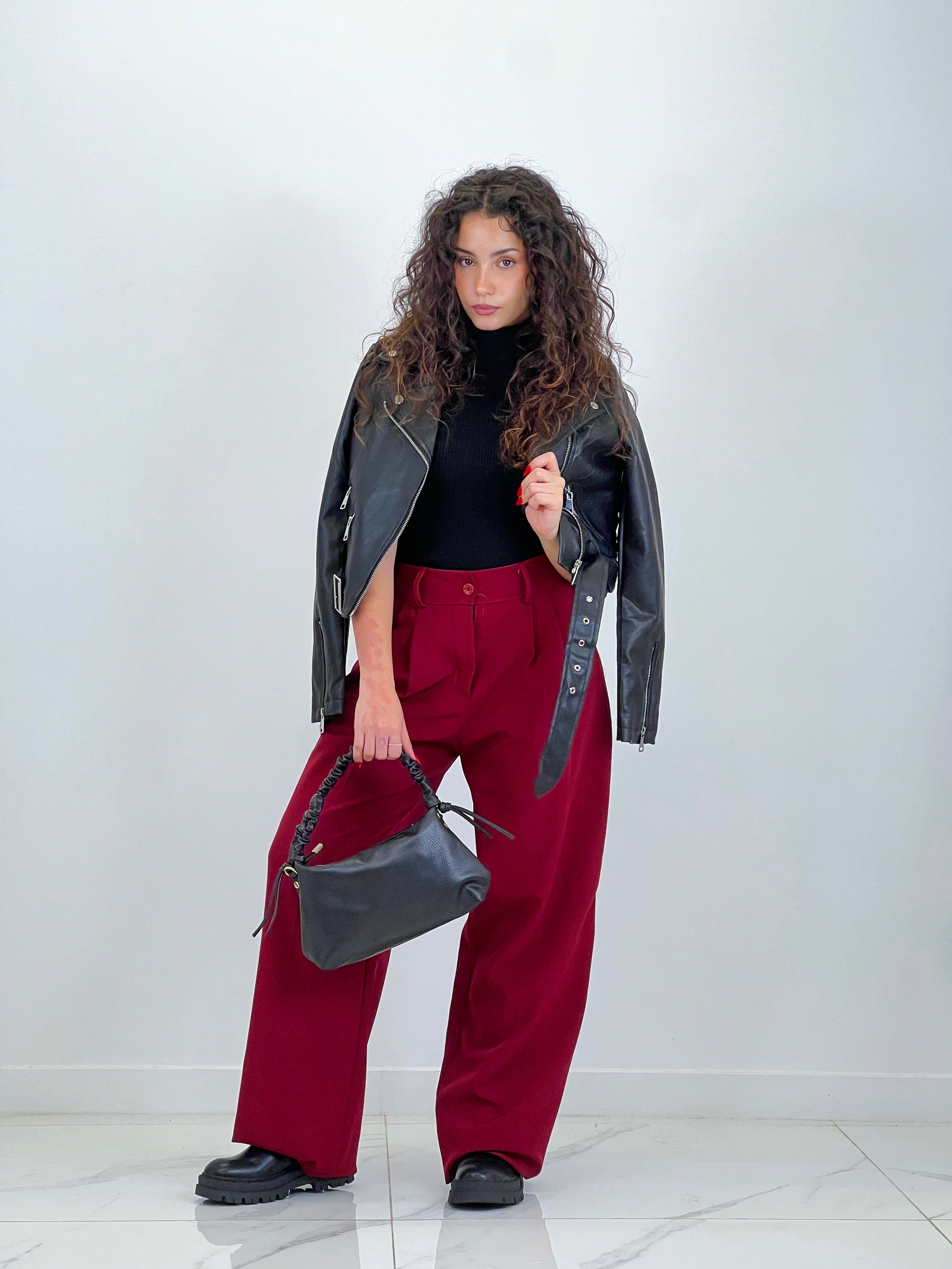 Faux leather biker jacket