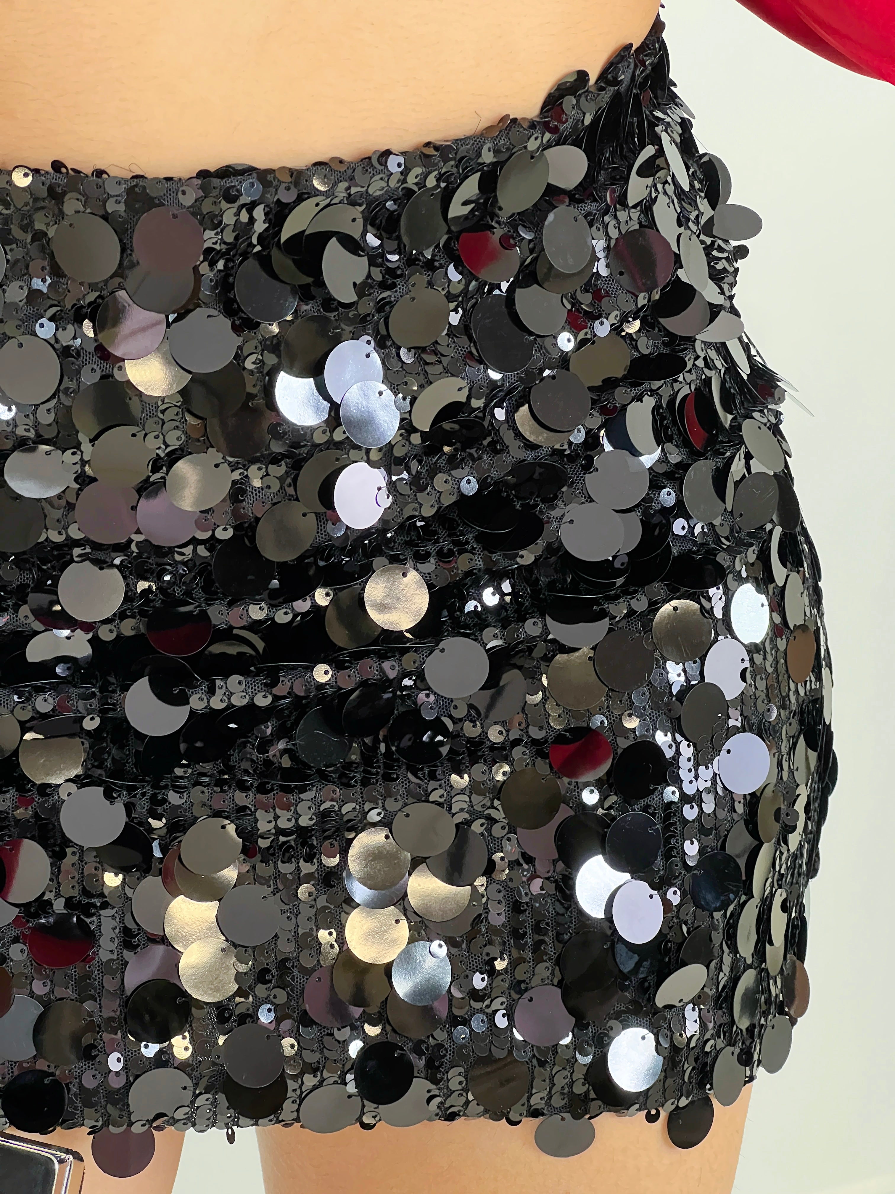 Jupe pailletée combinée