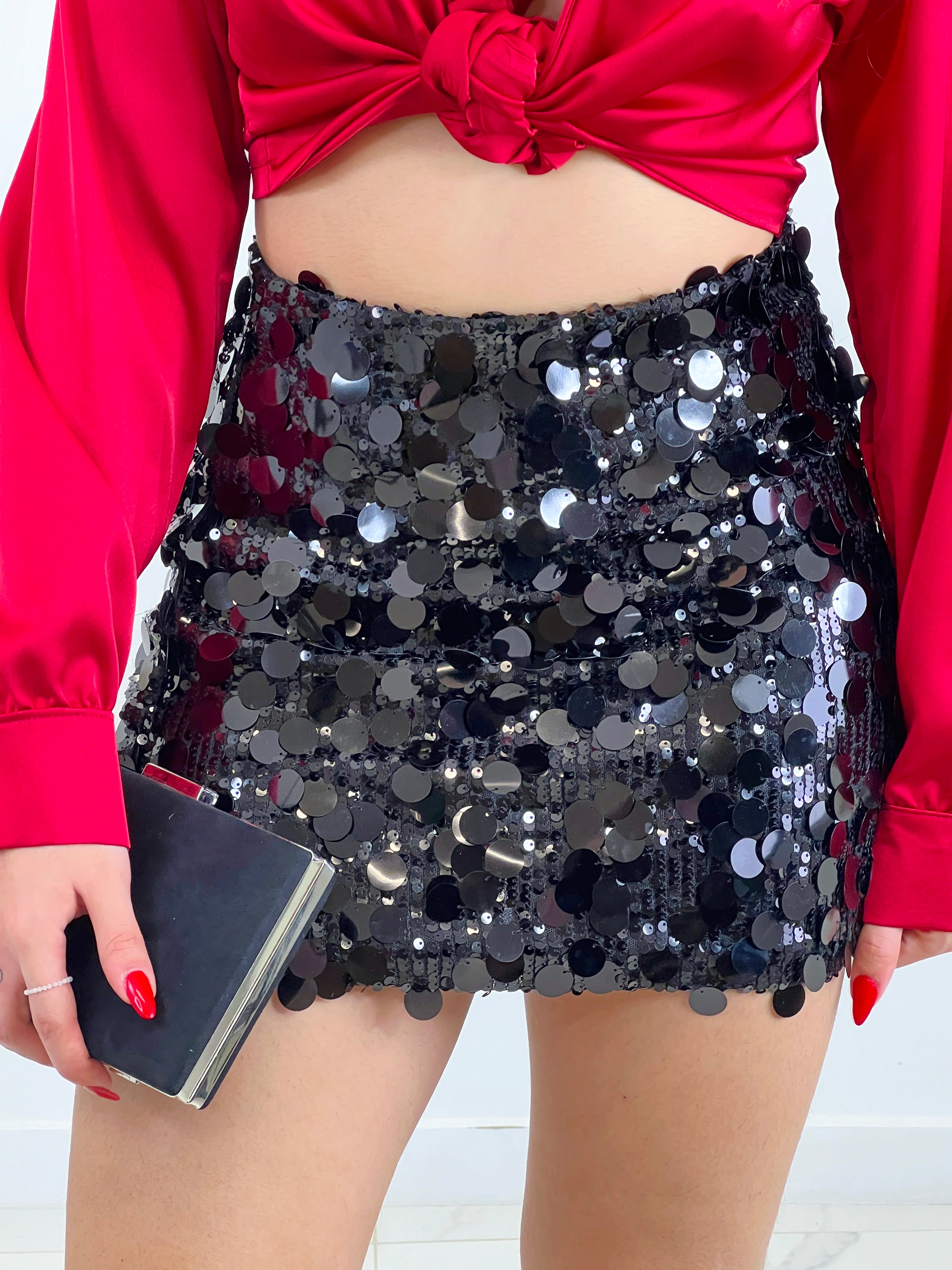 Jupe pailletée combinée