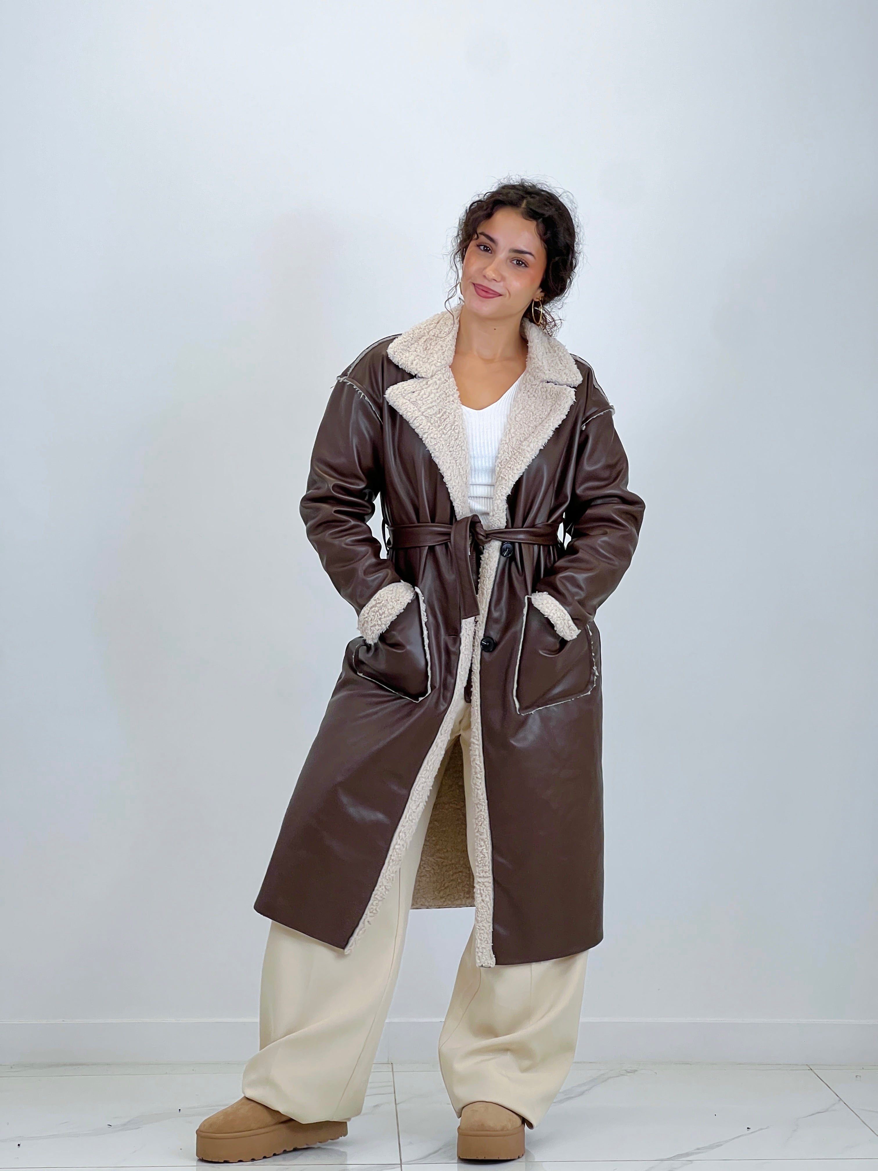 Double-sided belt coat