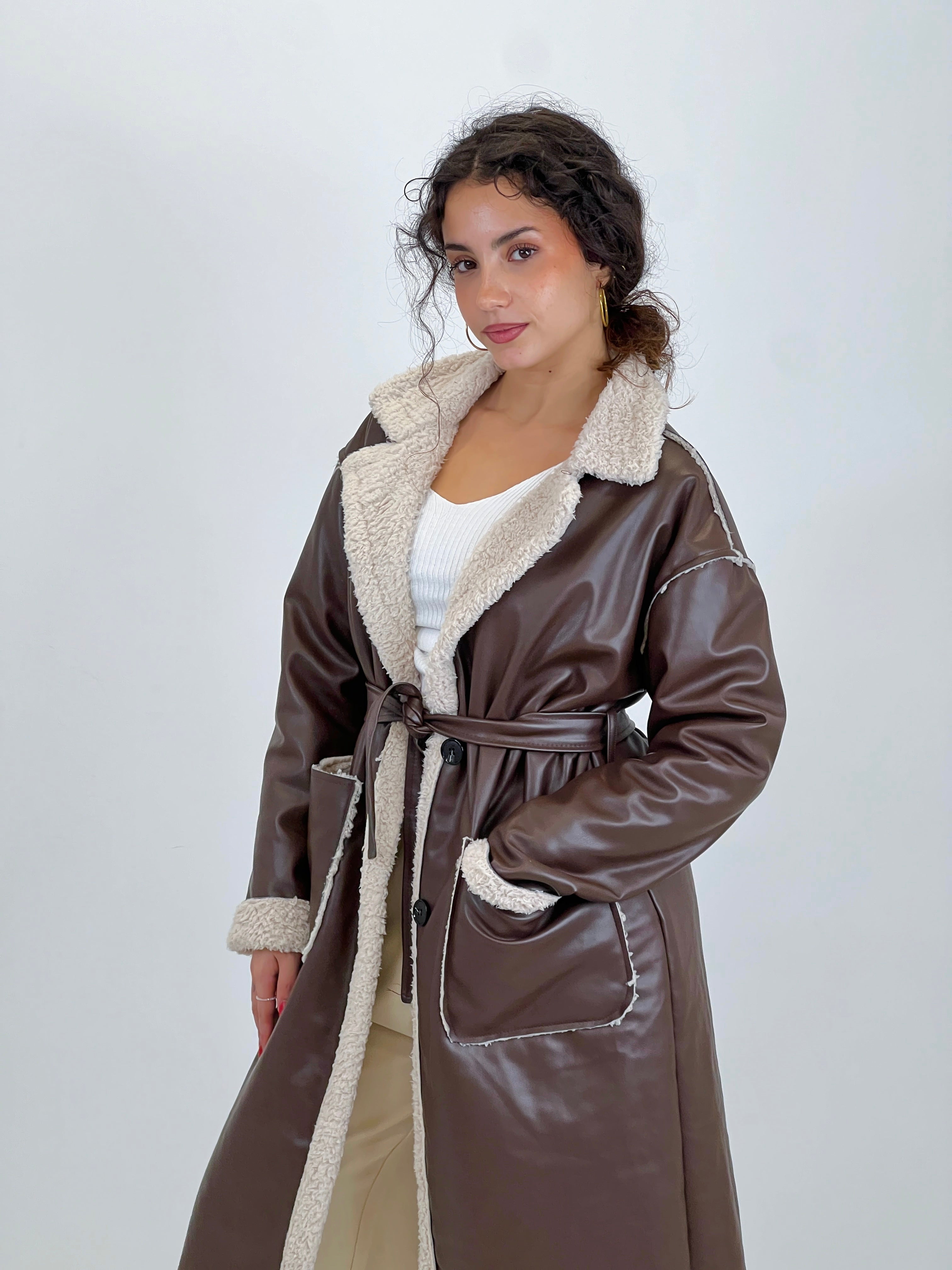 Double-sided belt coat