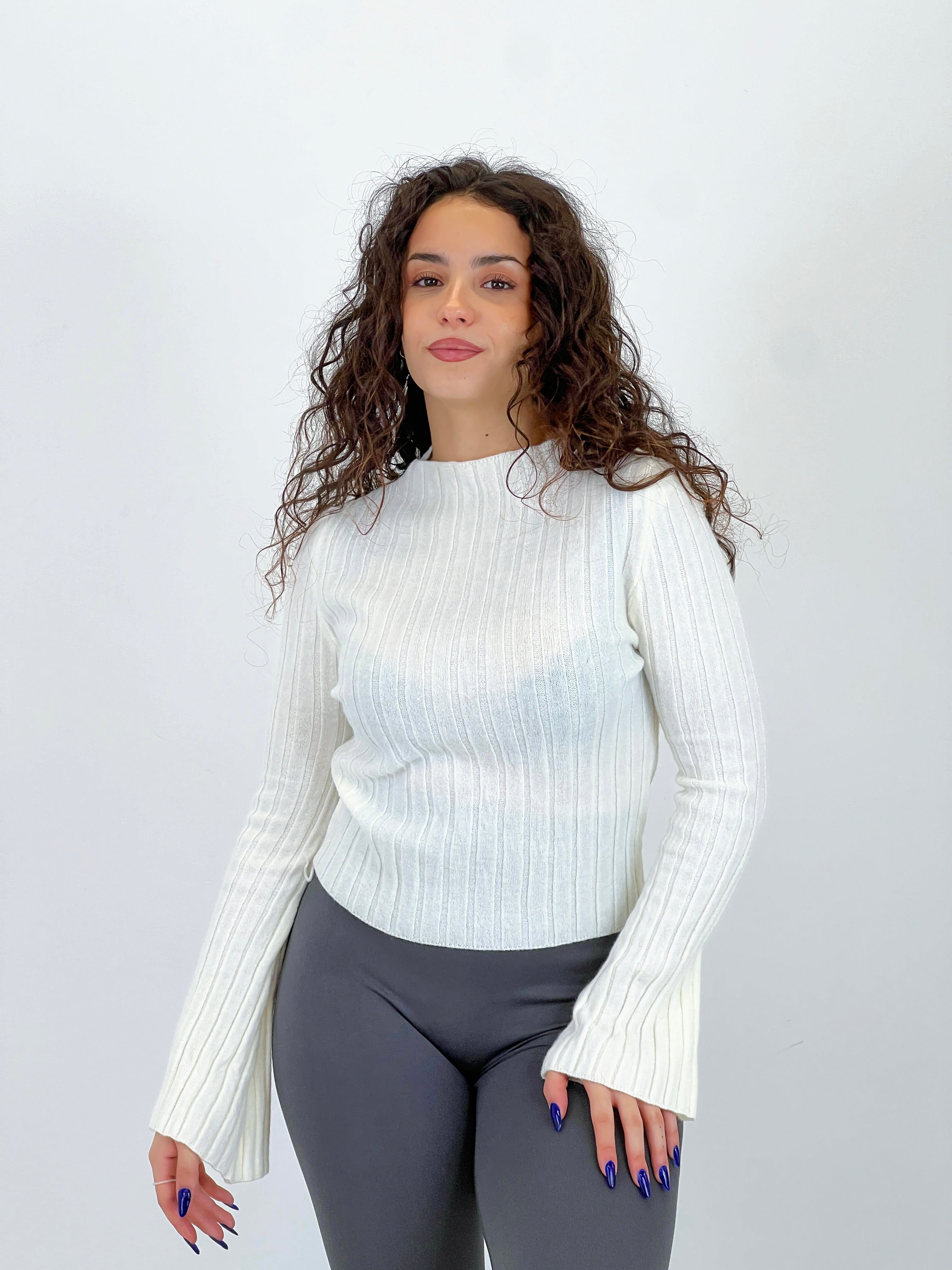 Jersey punto manga acampanada