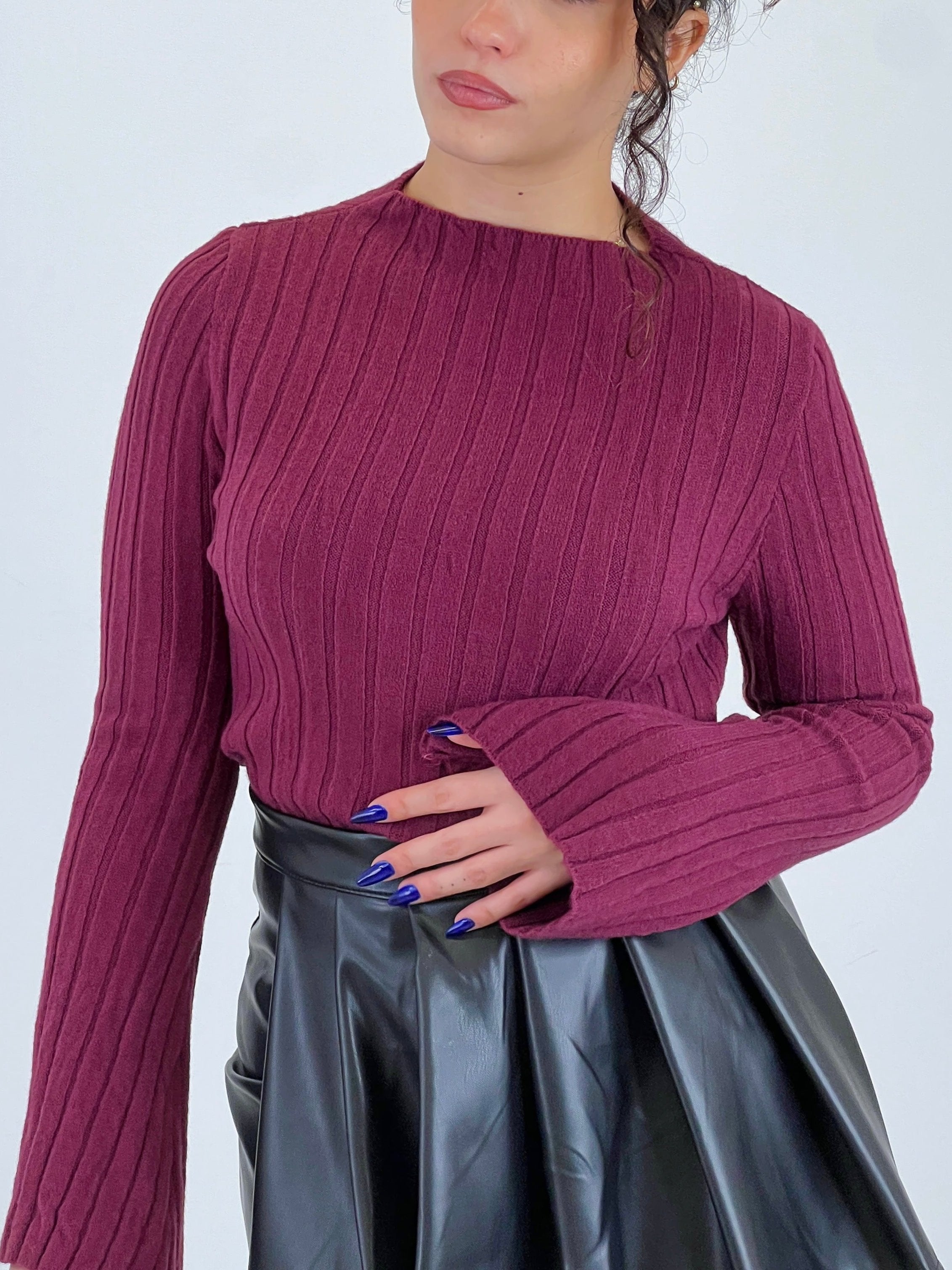 Jersey punto manga acampanada