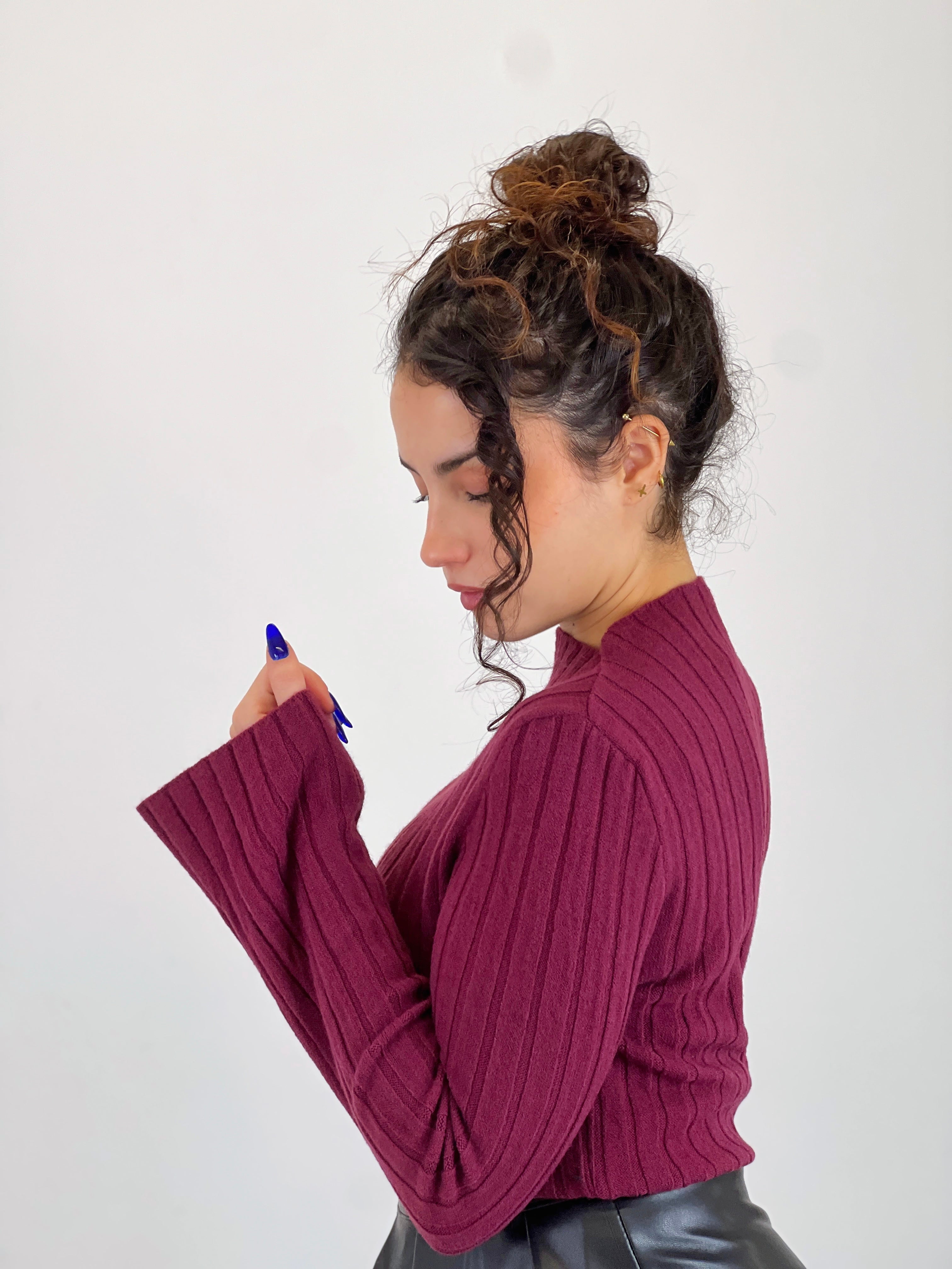 Jersey punto manga acampanada