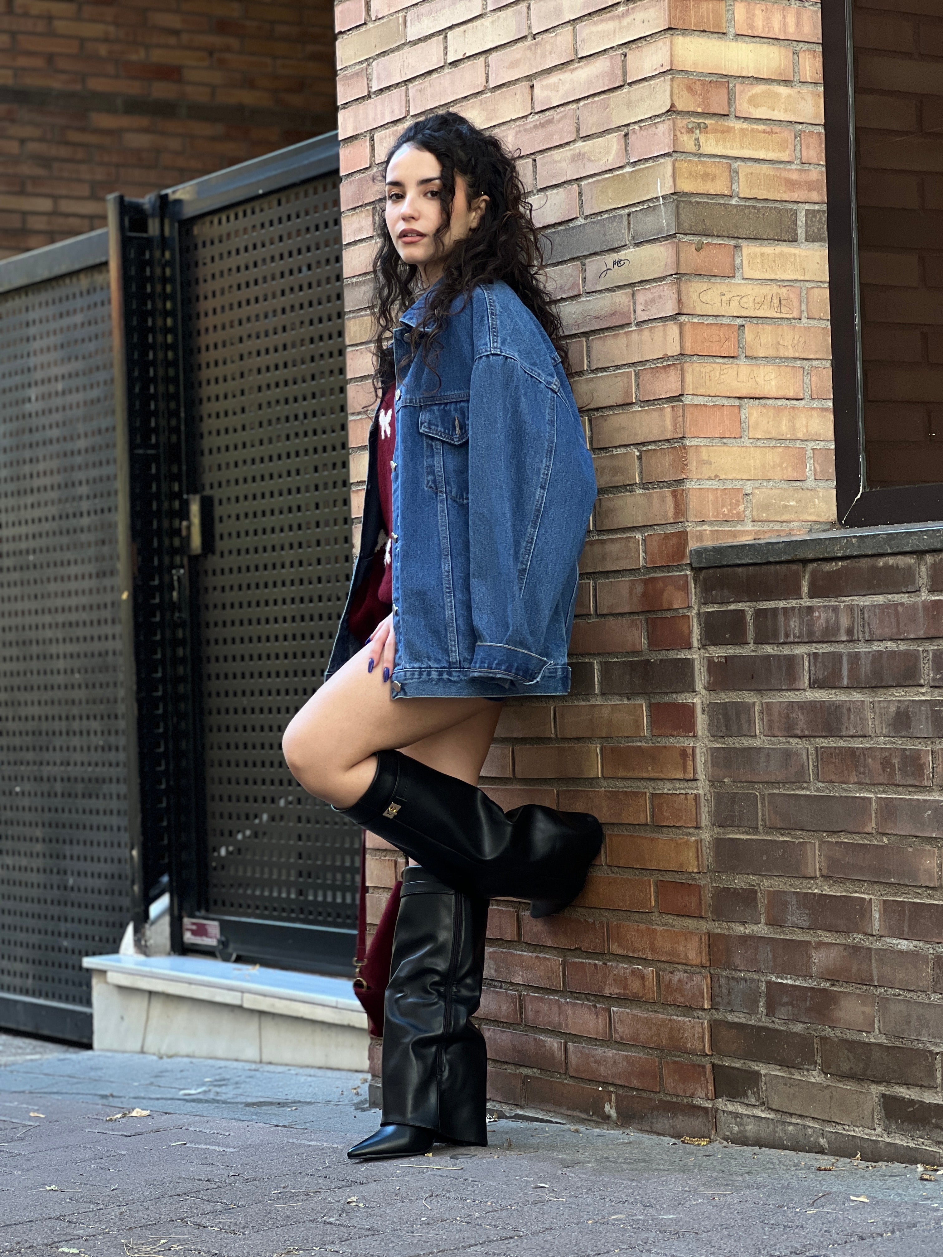 Cazadora denim oversize