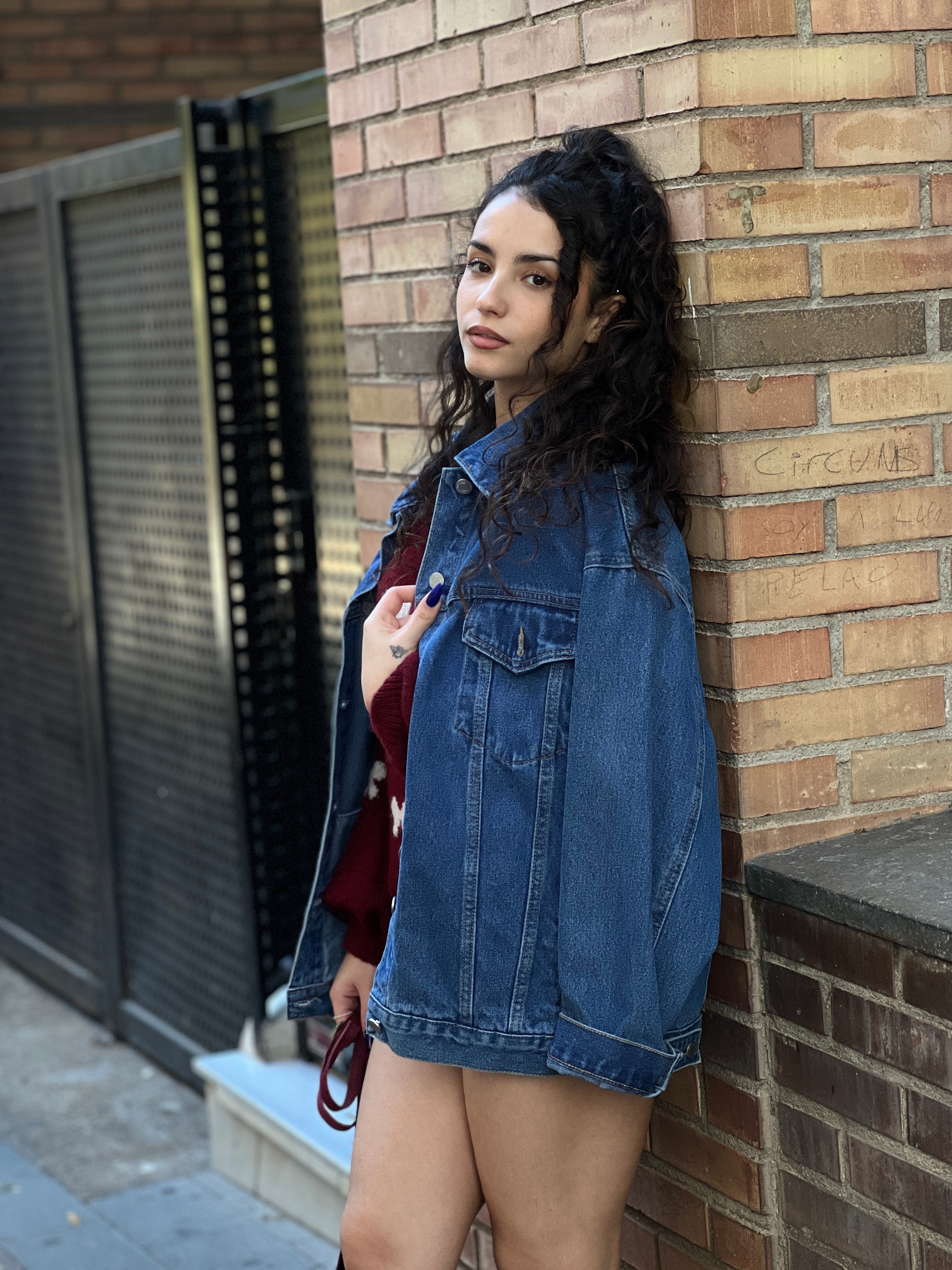 Cazadora denim oversize