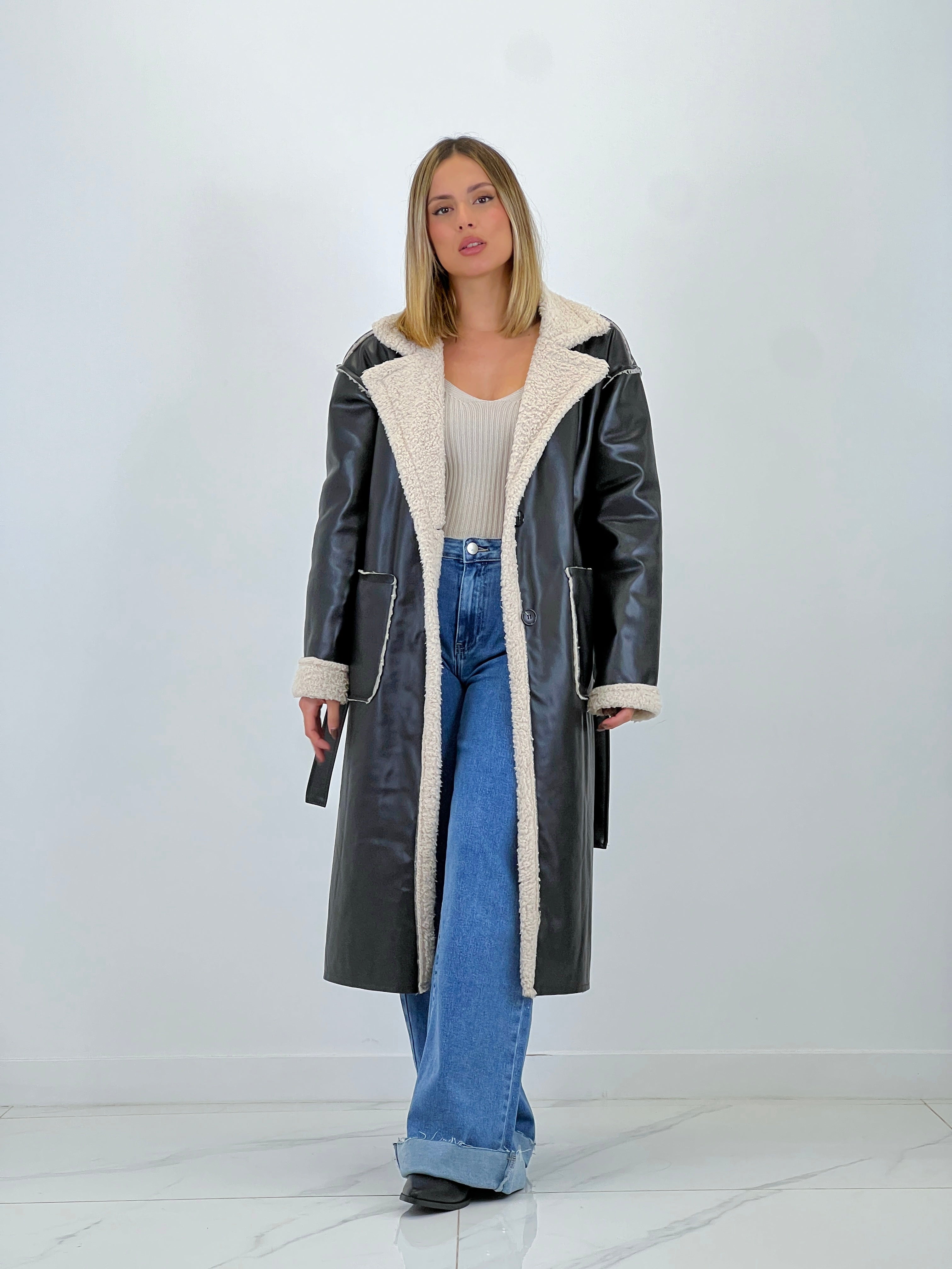 Double-sided belt coat