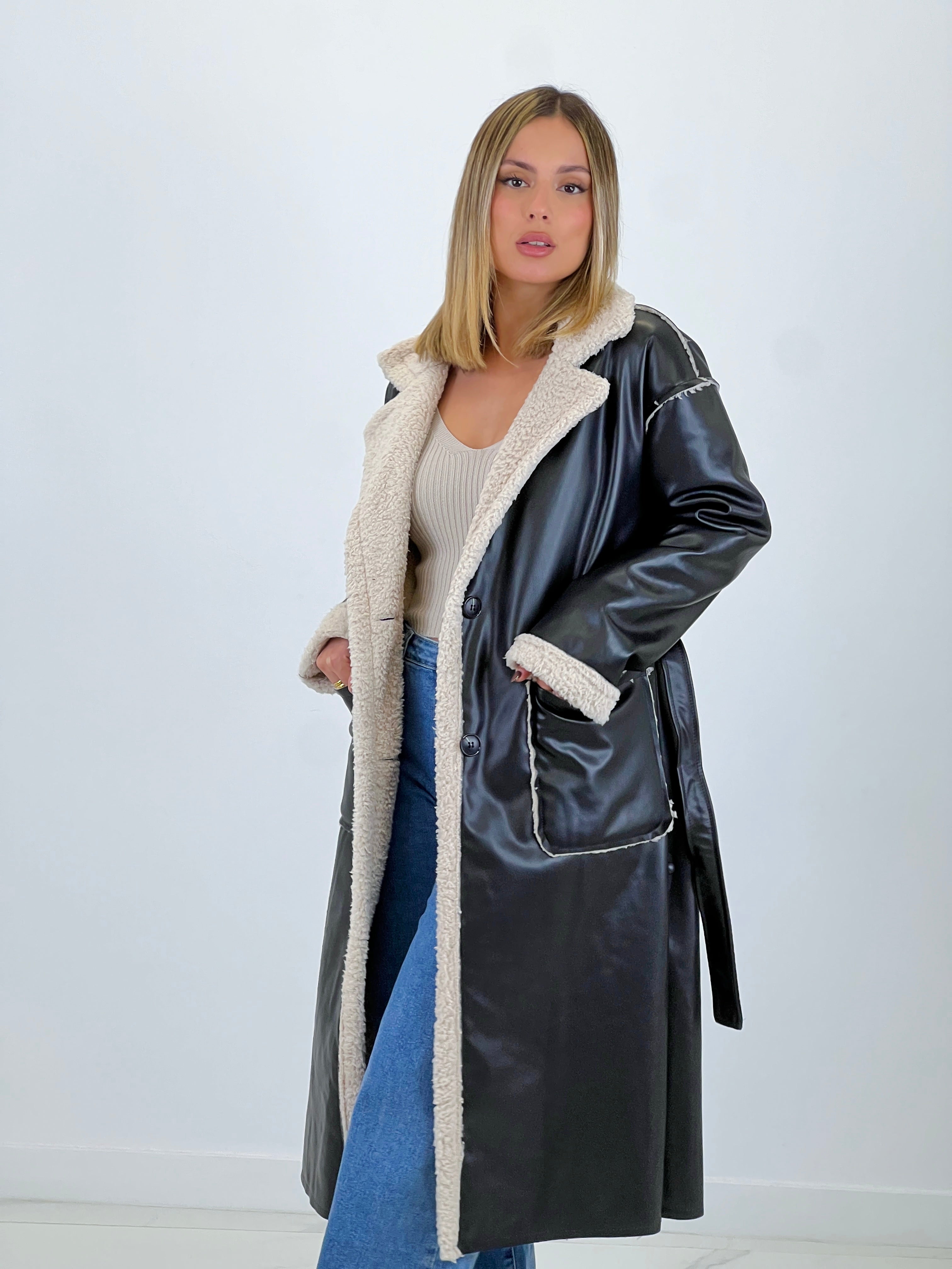 Double-sided belt coat