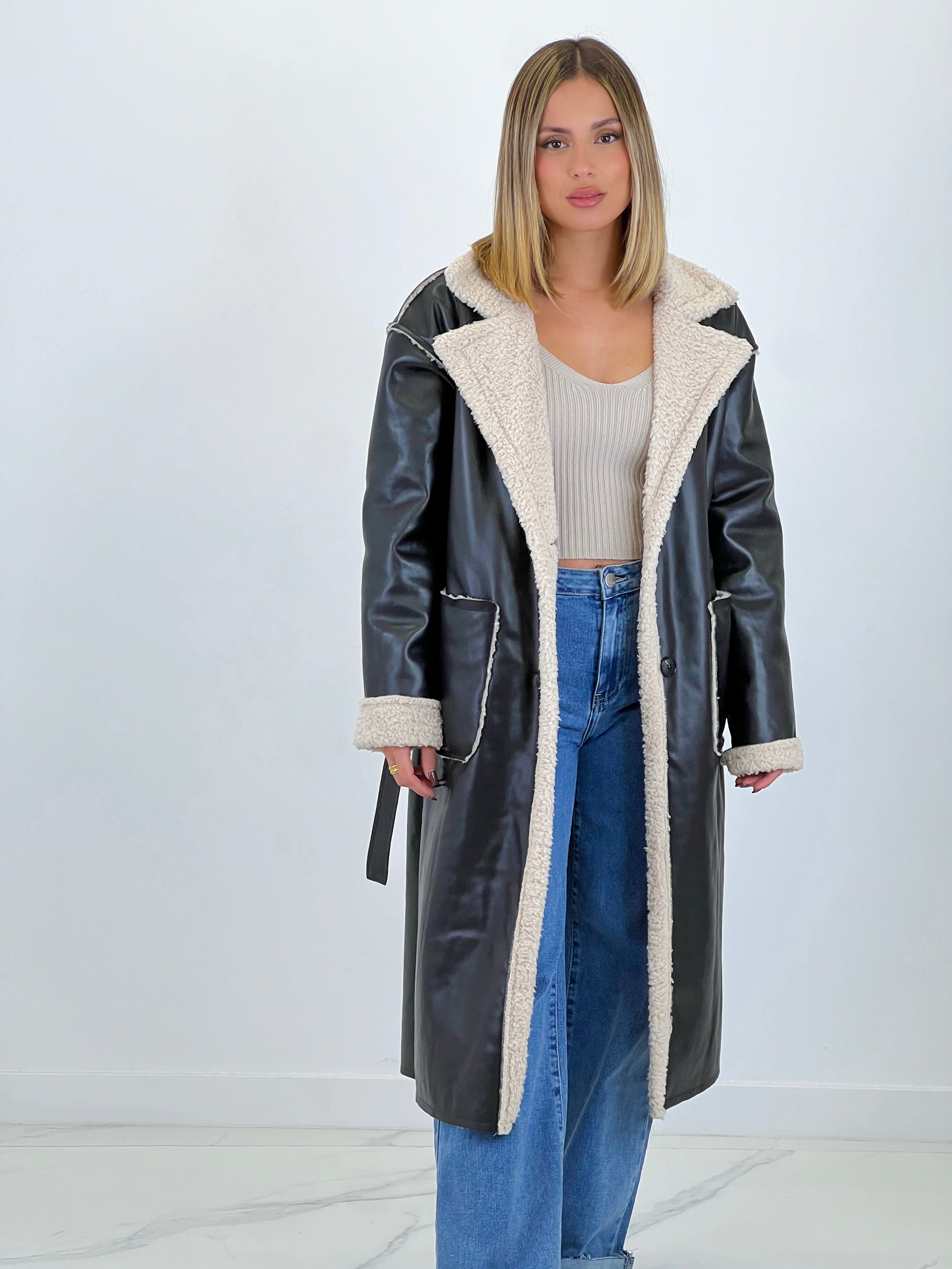 Double-sided belt coat