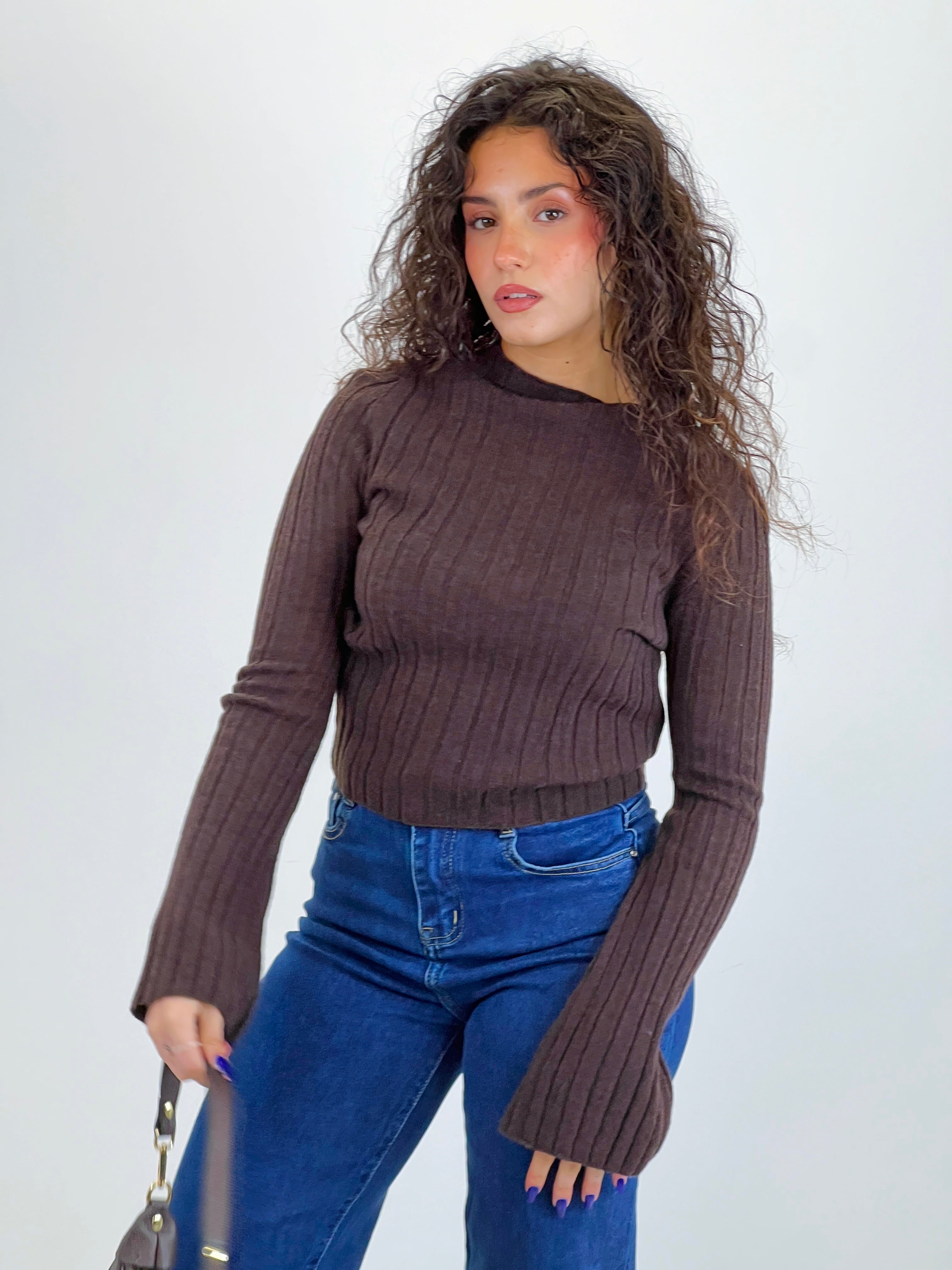 Jersey punto manga acampanada