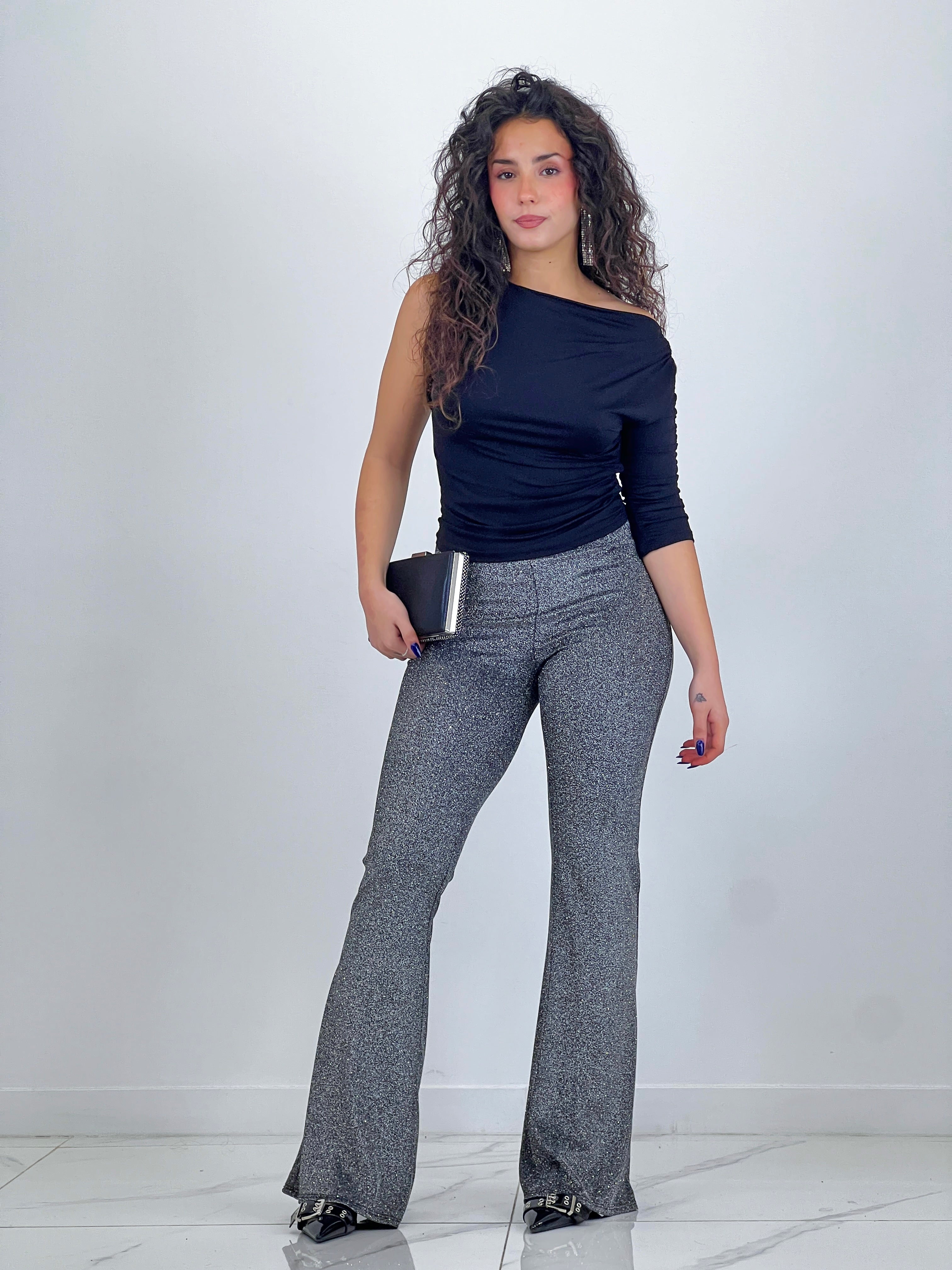 Pantalón flare glitter