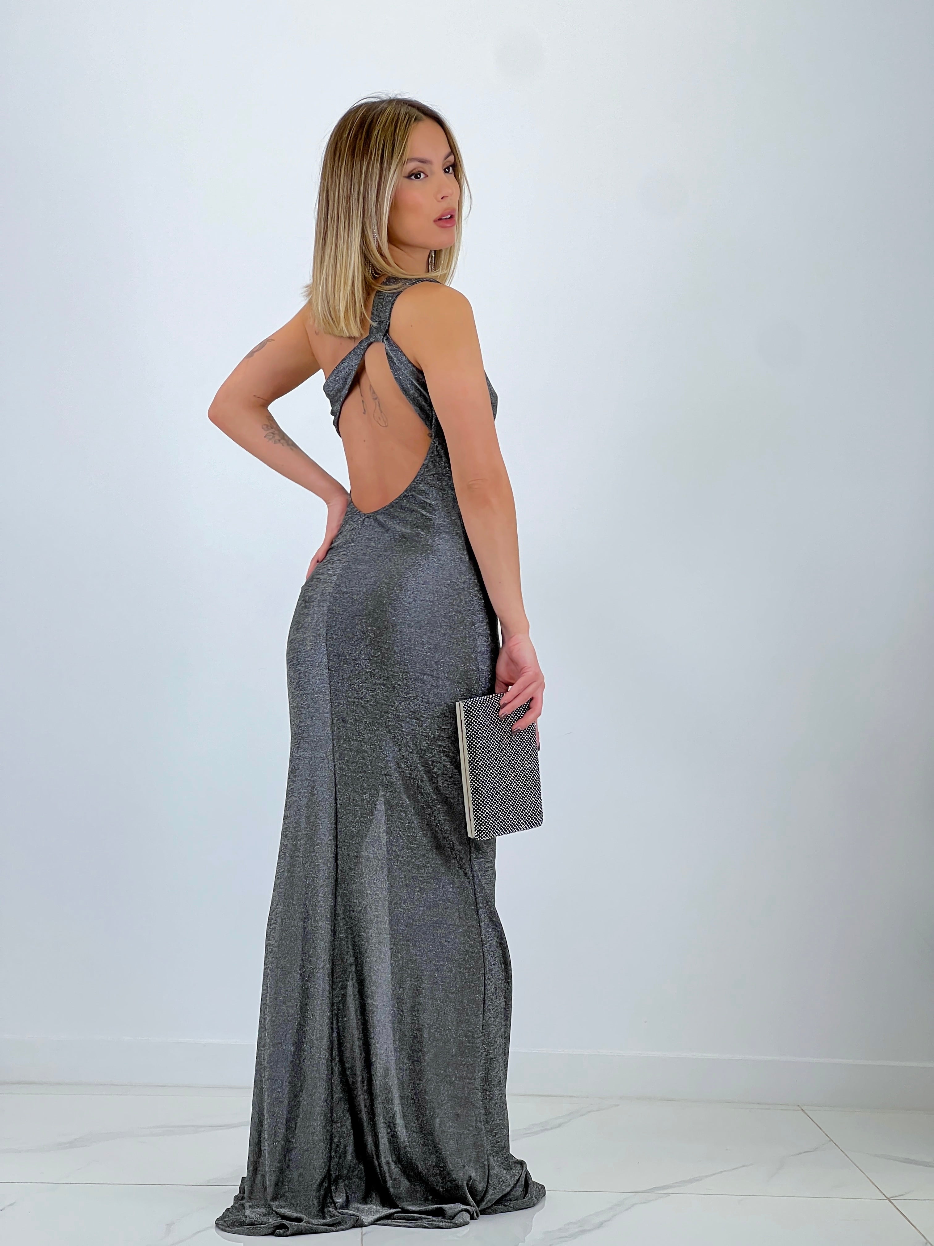 Vestido largo lurex ajustado