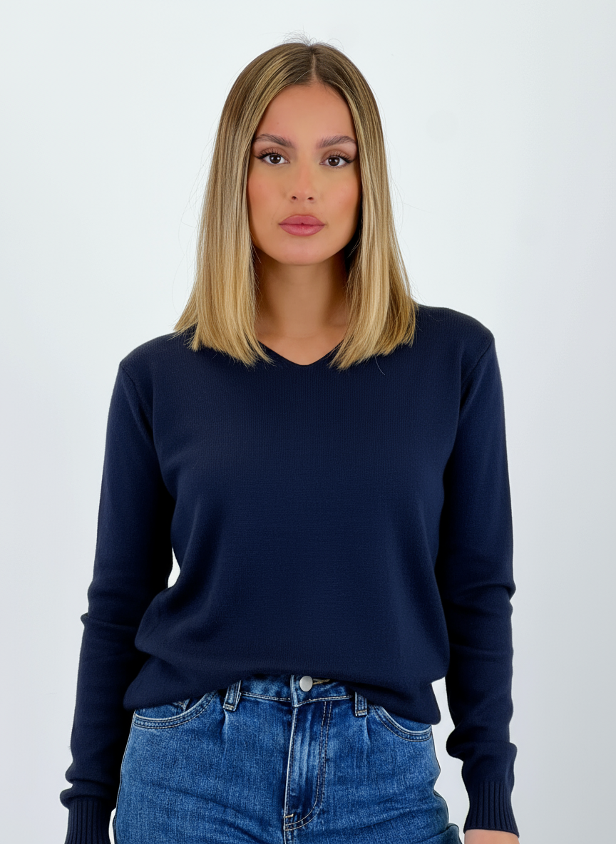 Jersey punto cuello pico