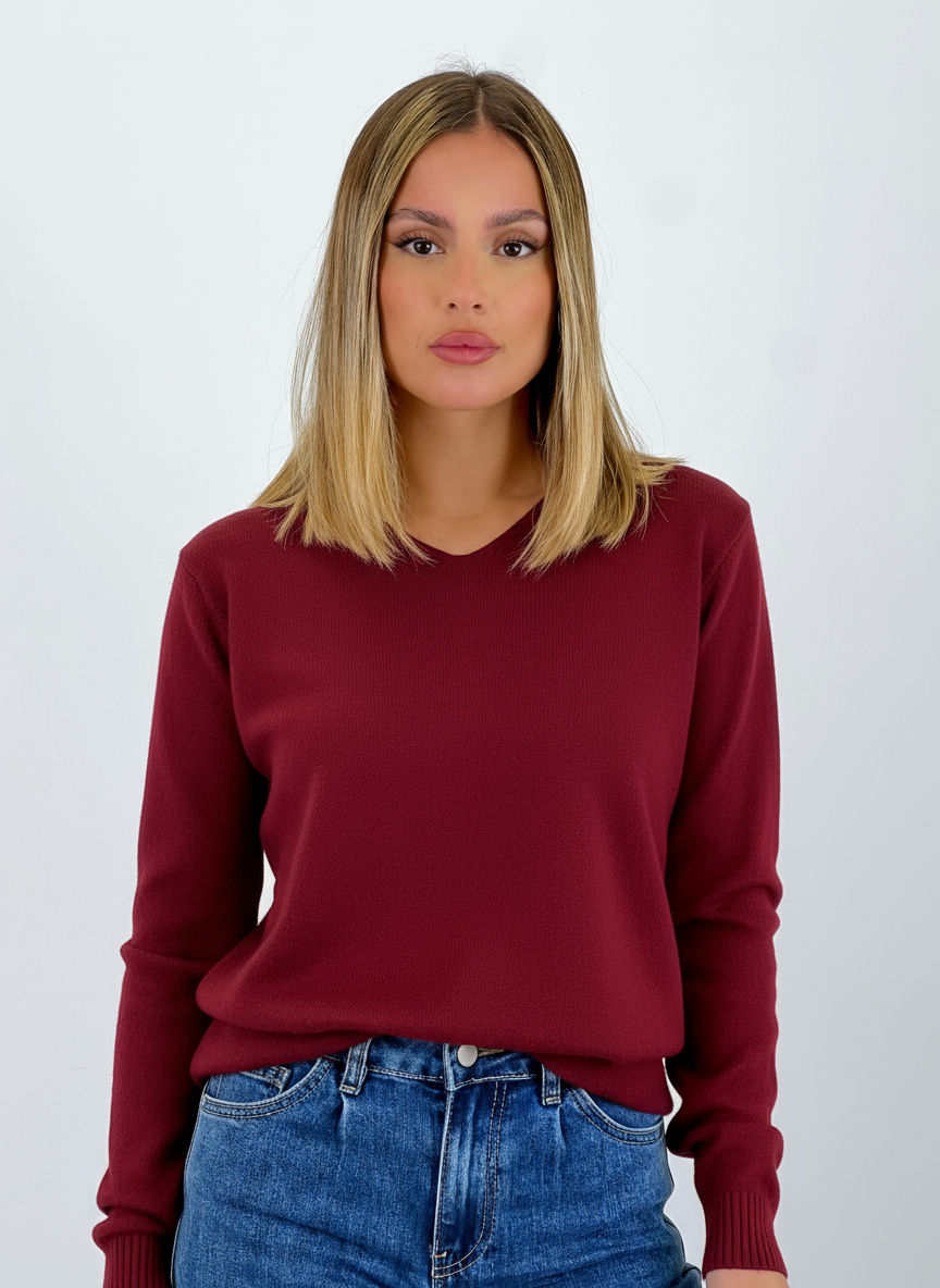 Jersey punto cuello pico