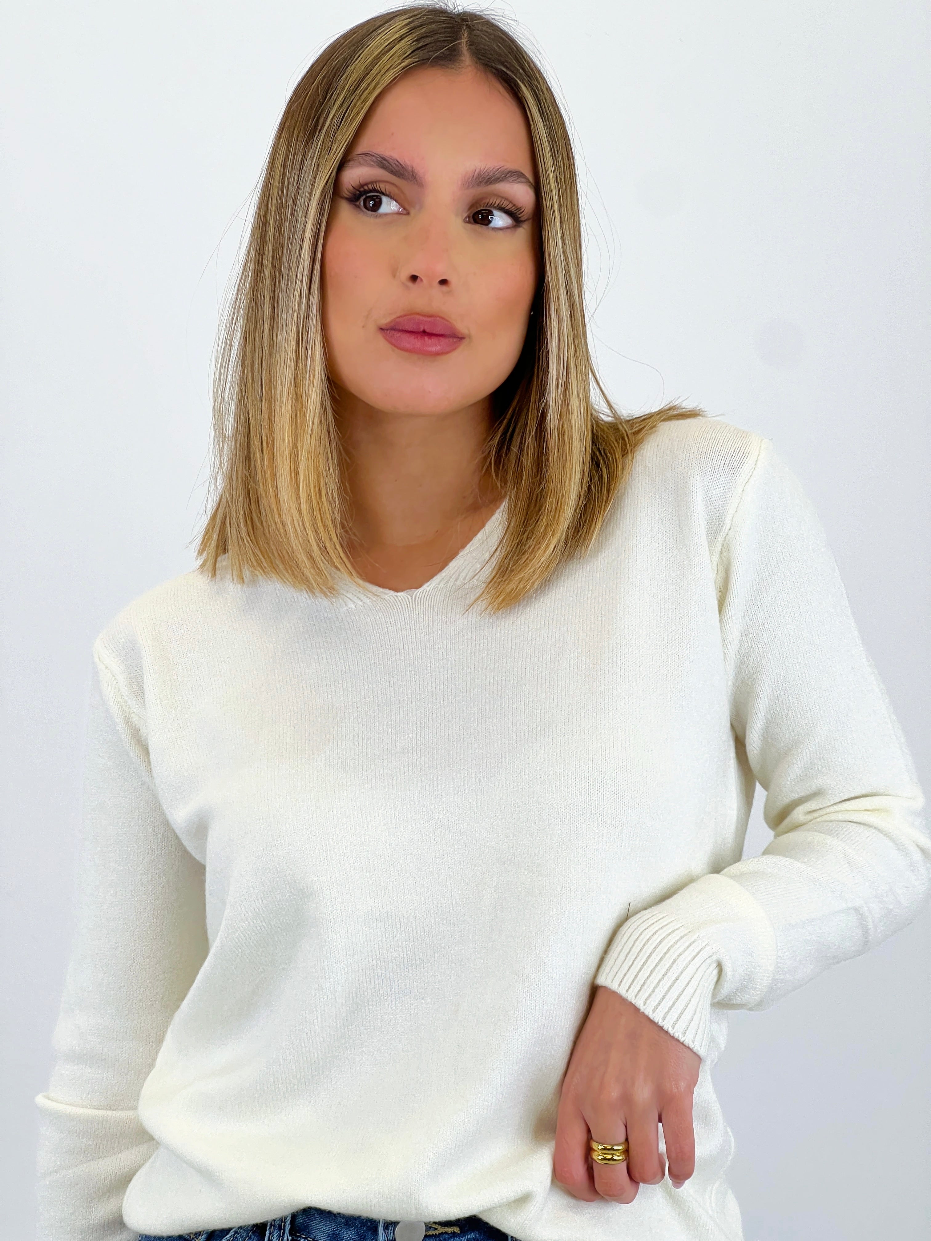 Jersey punto cuello pico