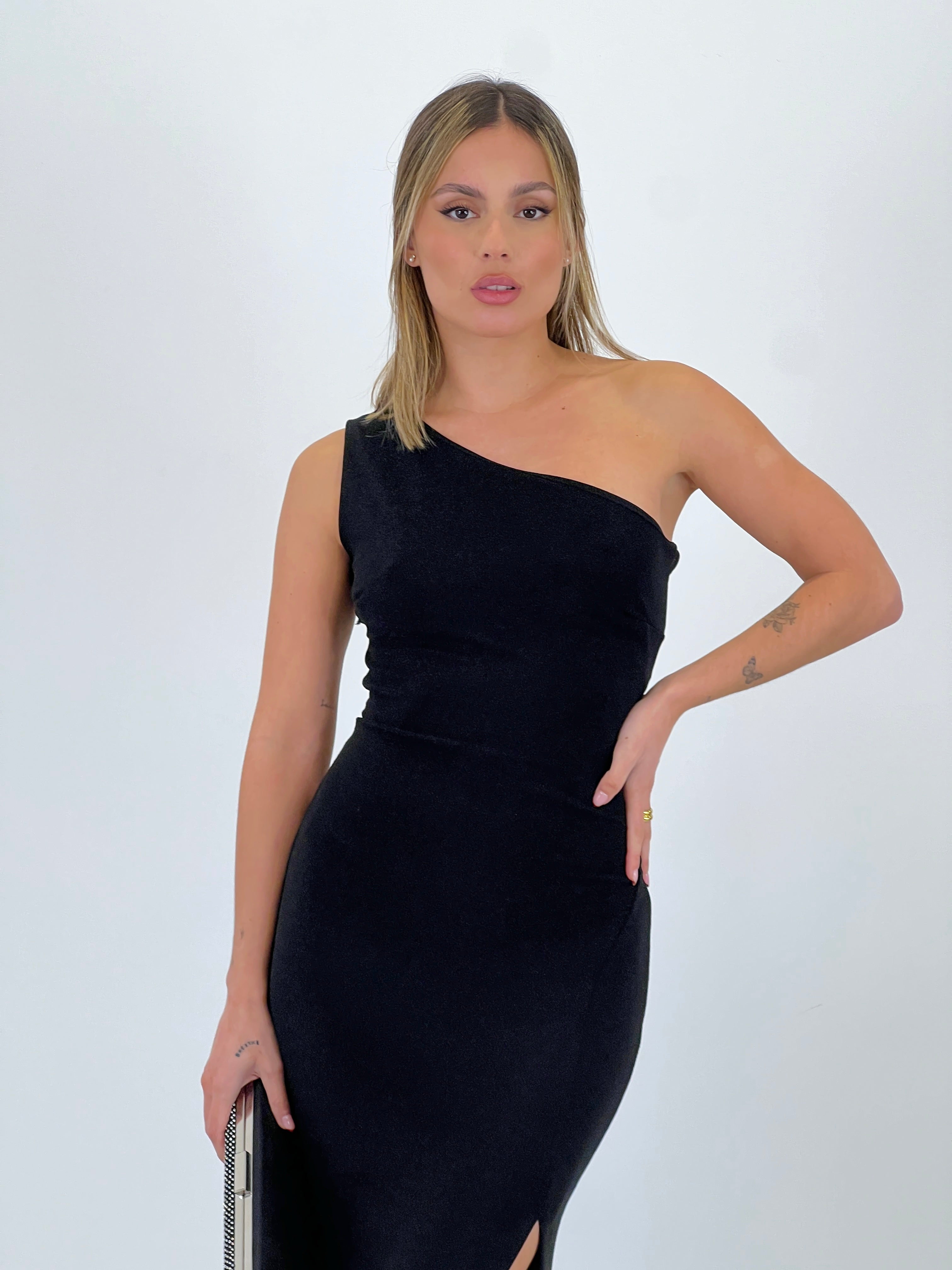 Vestido largo lurex ajustado