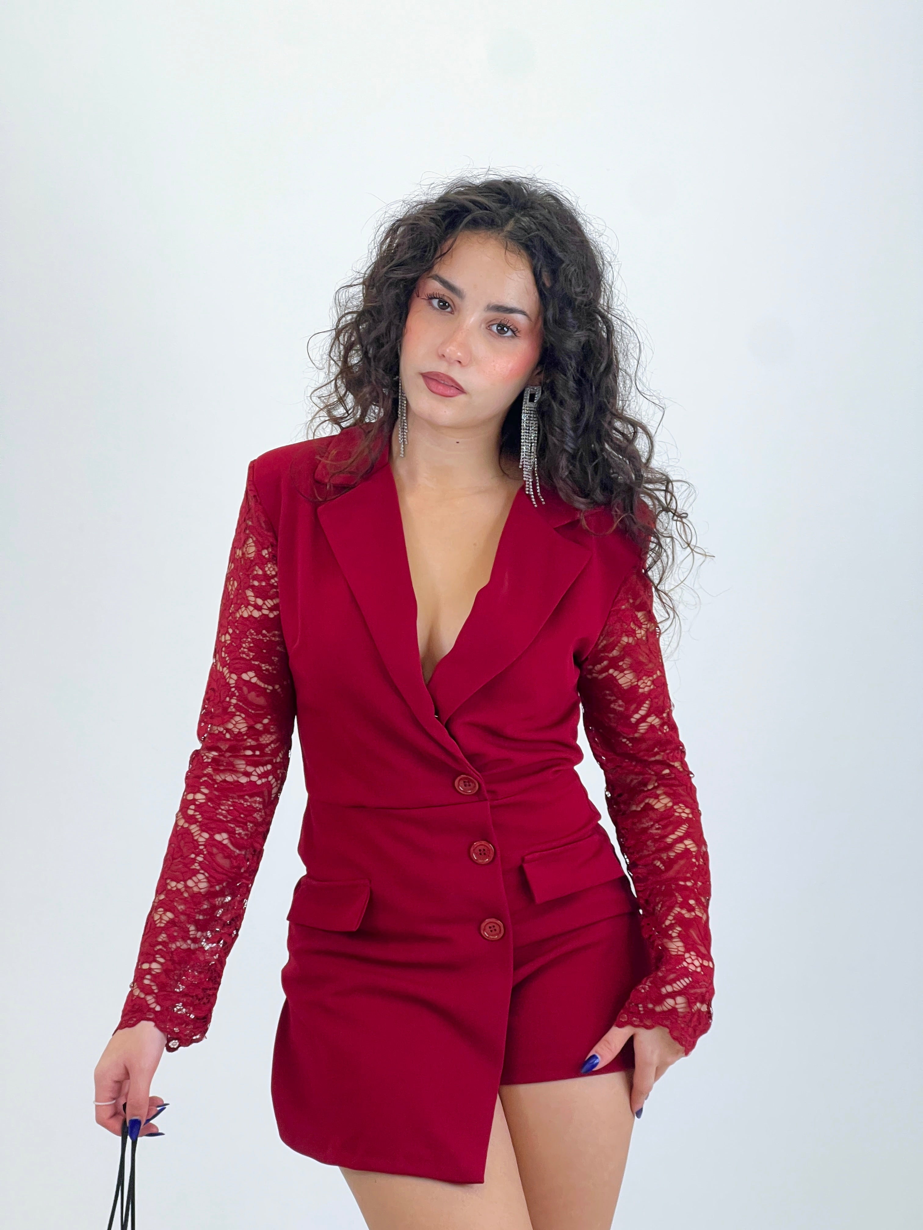 Lace sleeve jumpsuit