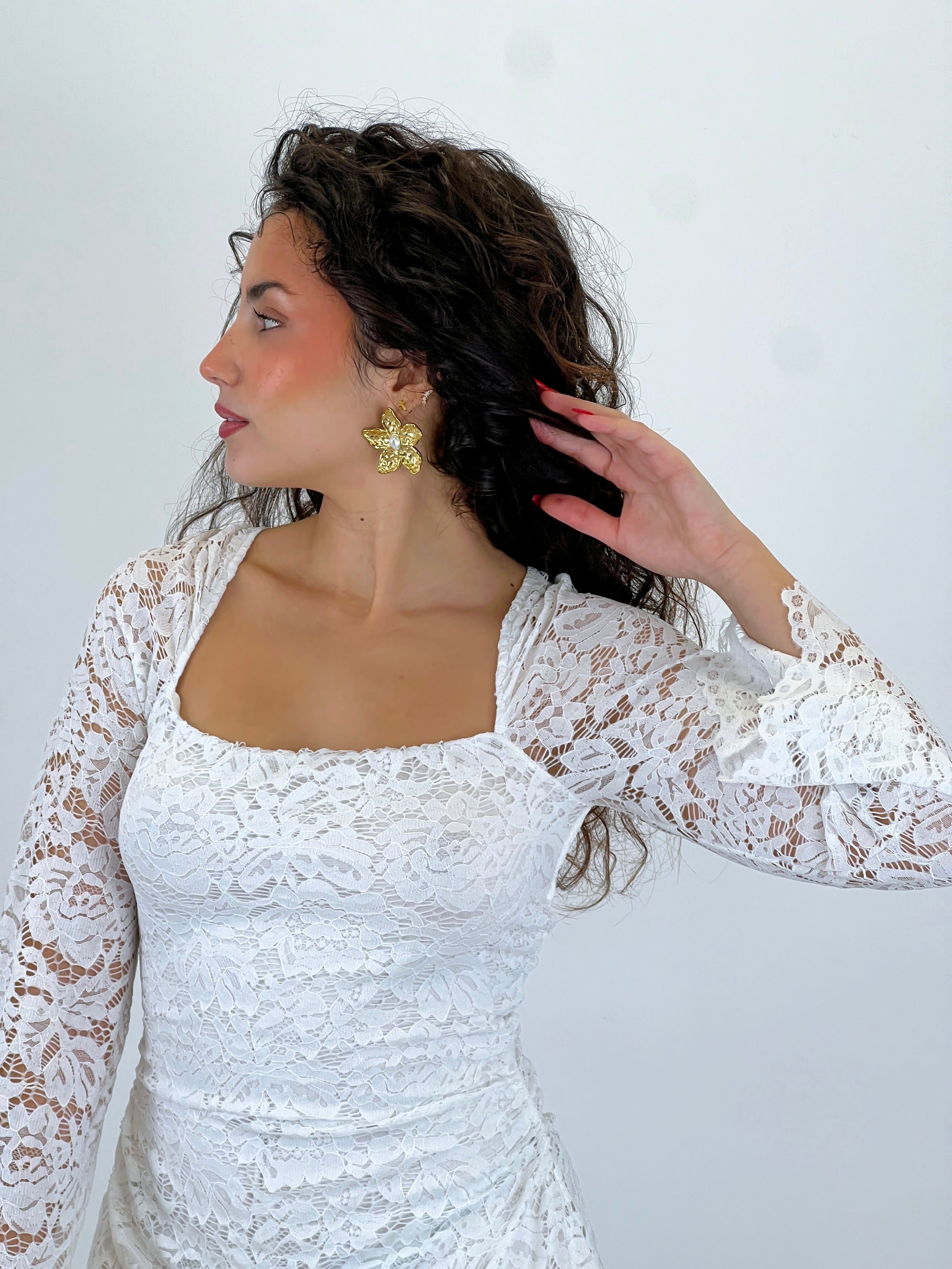 Flared sleeve flared dress