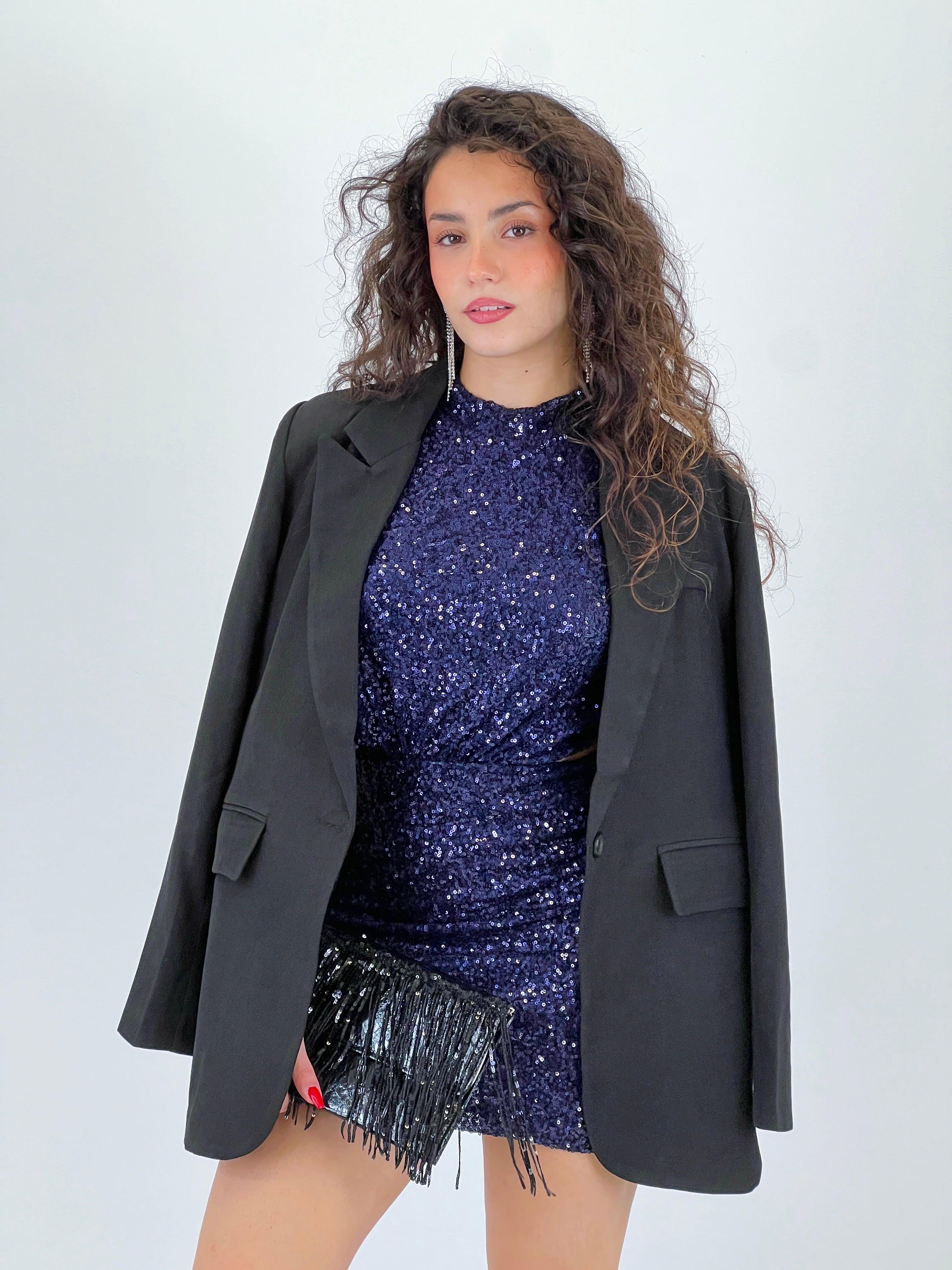 Vestido mini lentejuelas cut out