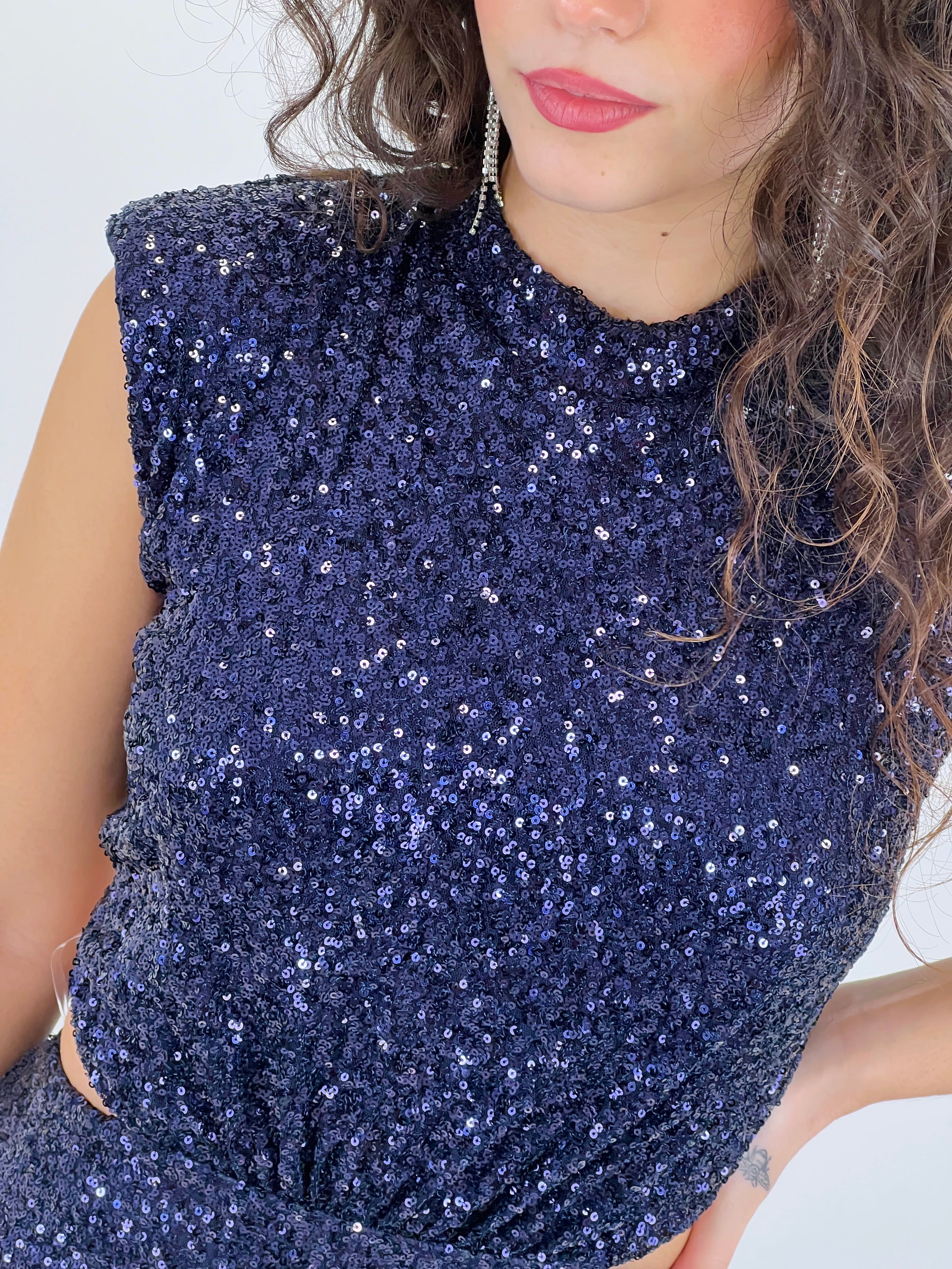 Vestido mini lentejuelas cut out