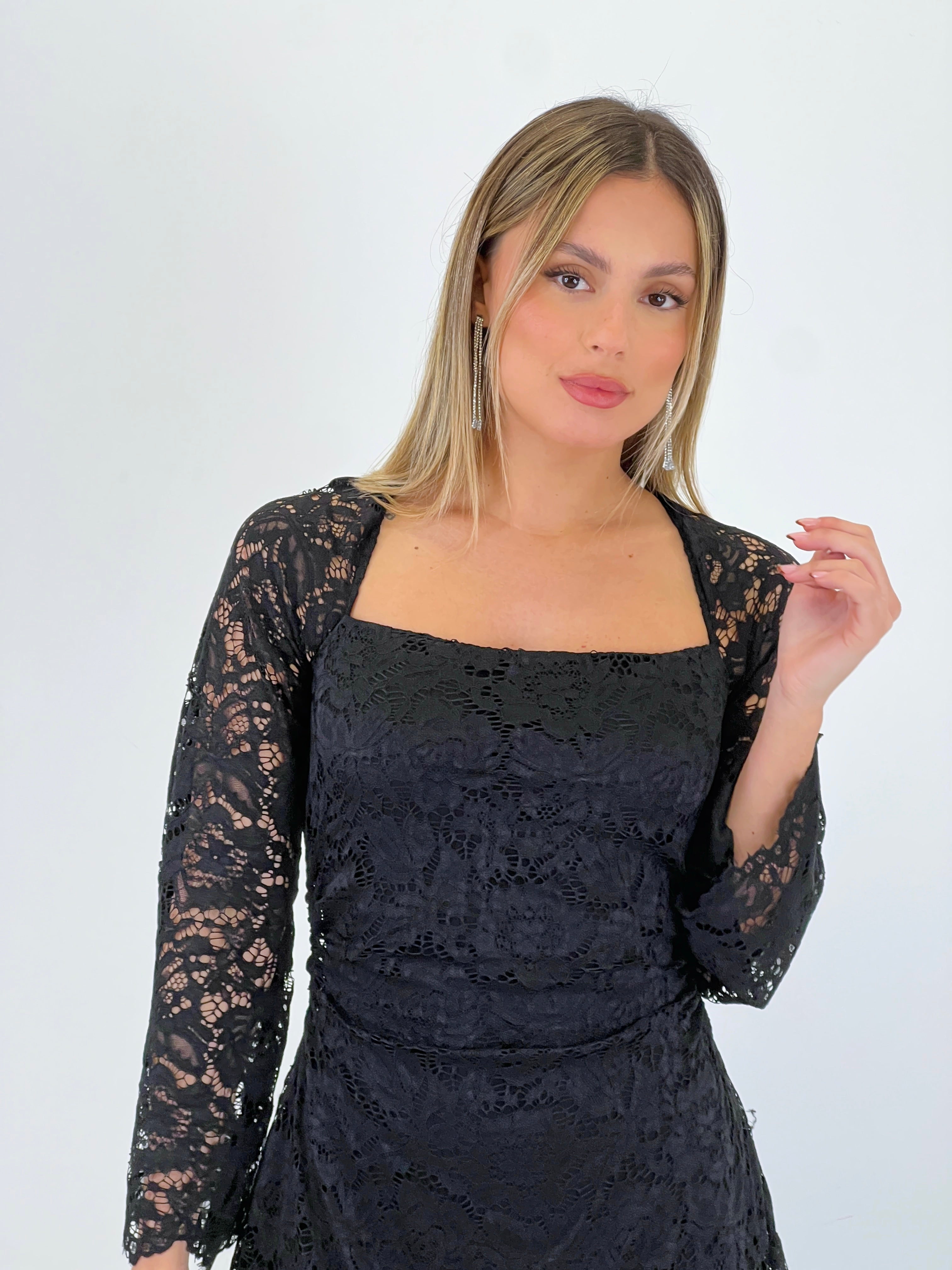 Flared sleeve flared dress