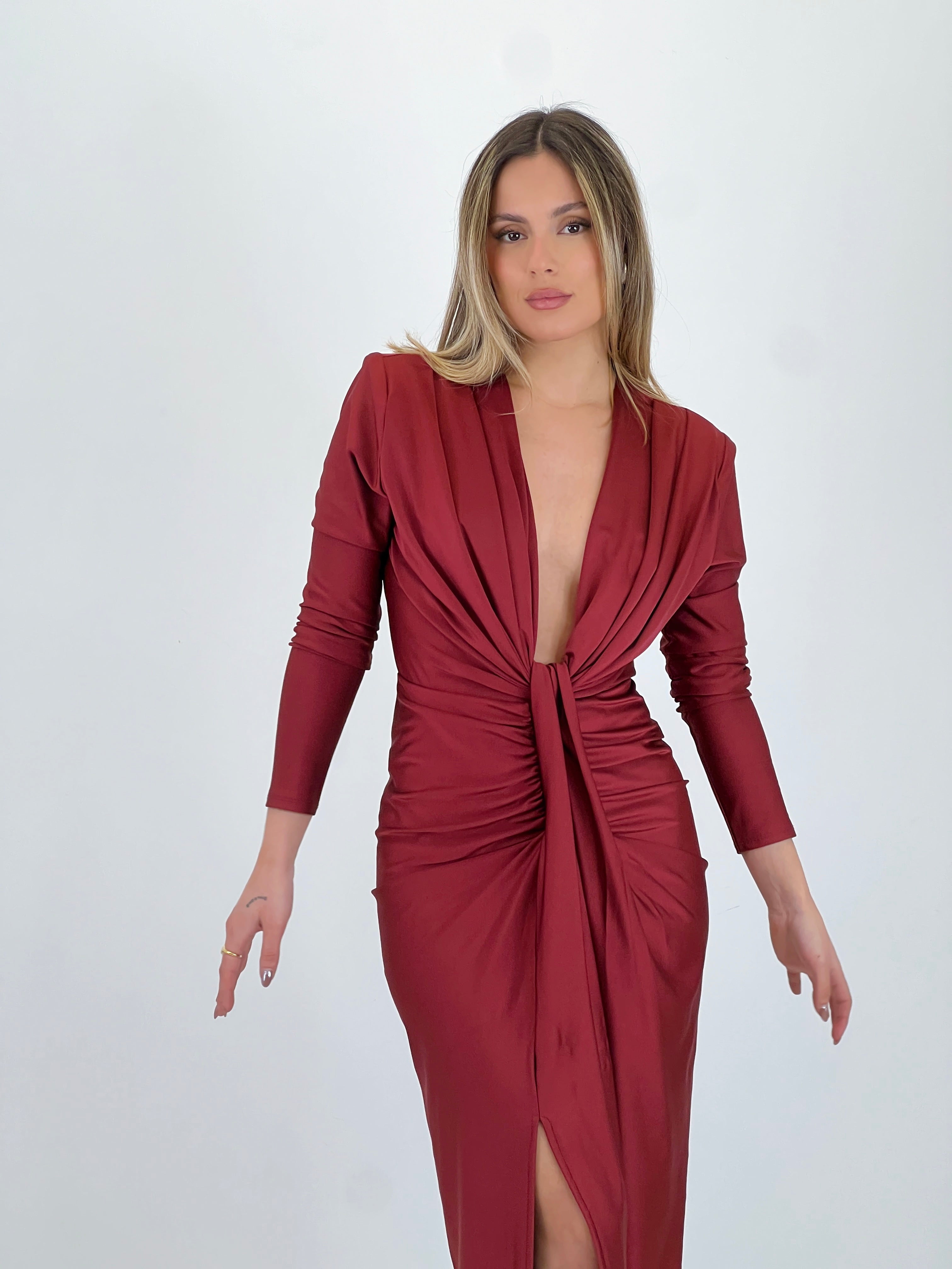 Vestido nudo manga larga Antonella