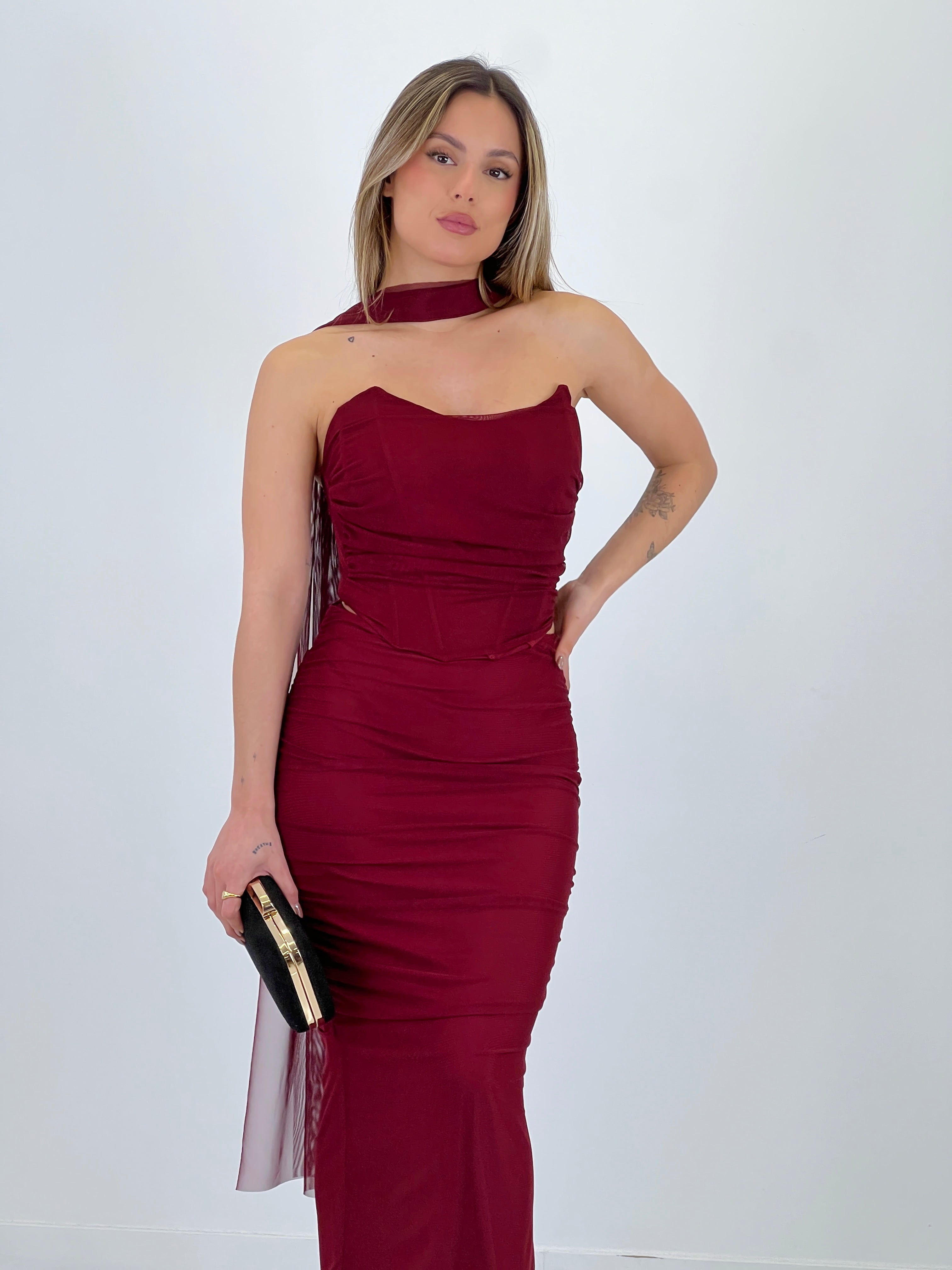 Conjunto tul corsé y falda