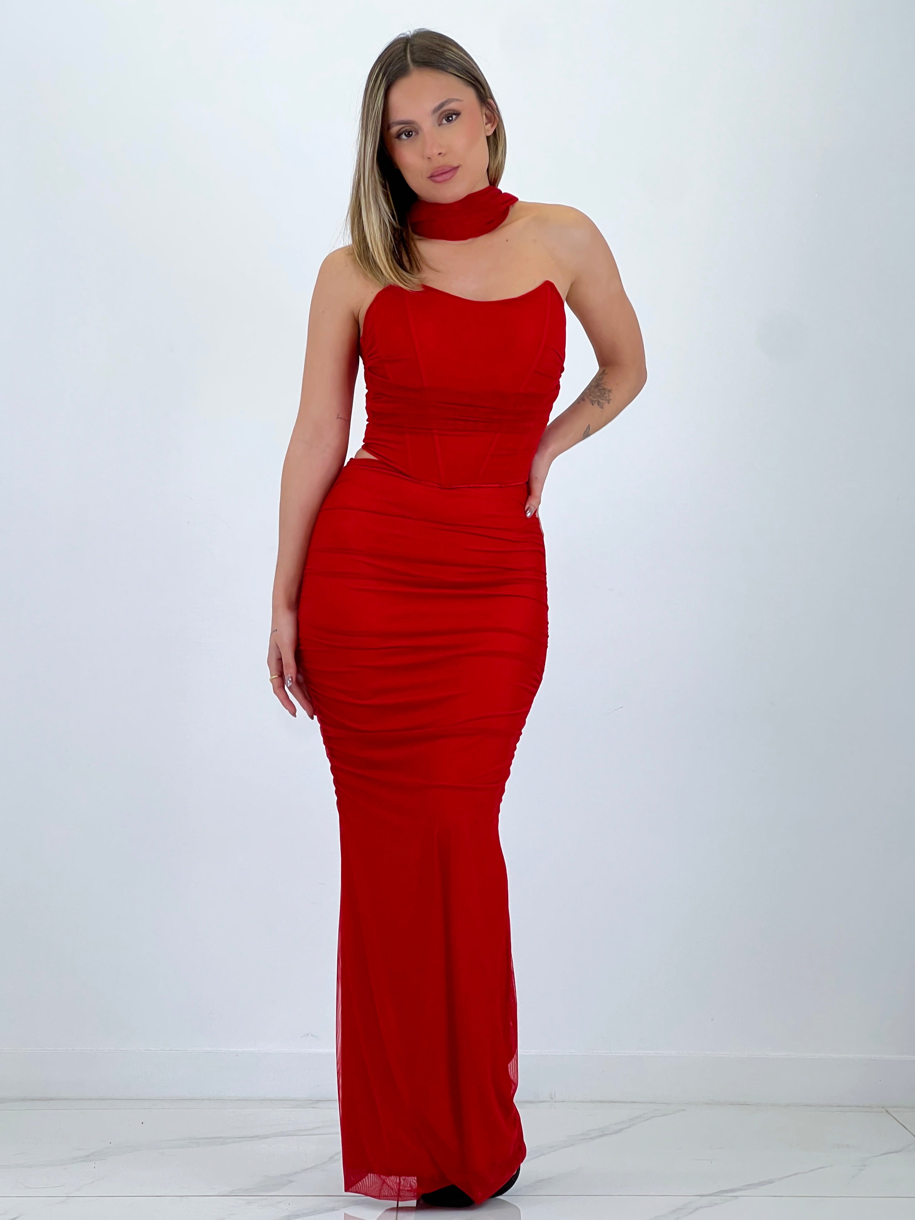 Conjunto tul corsé y falda