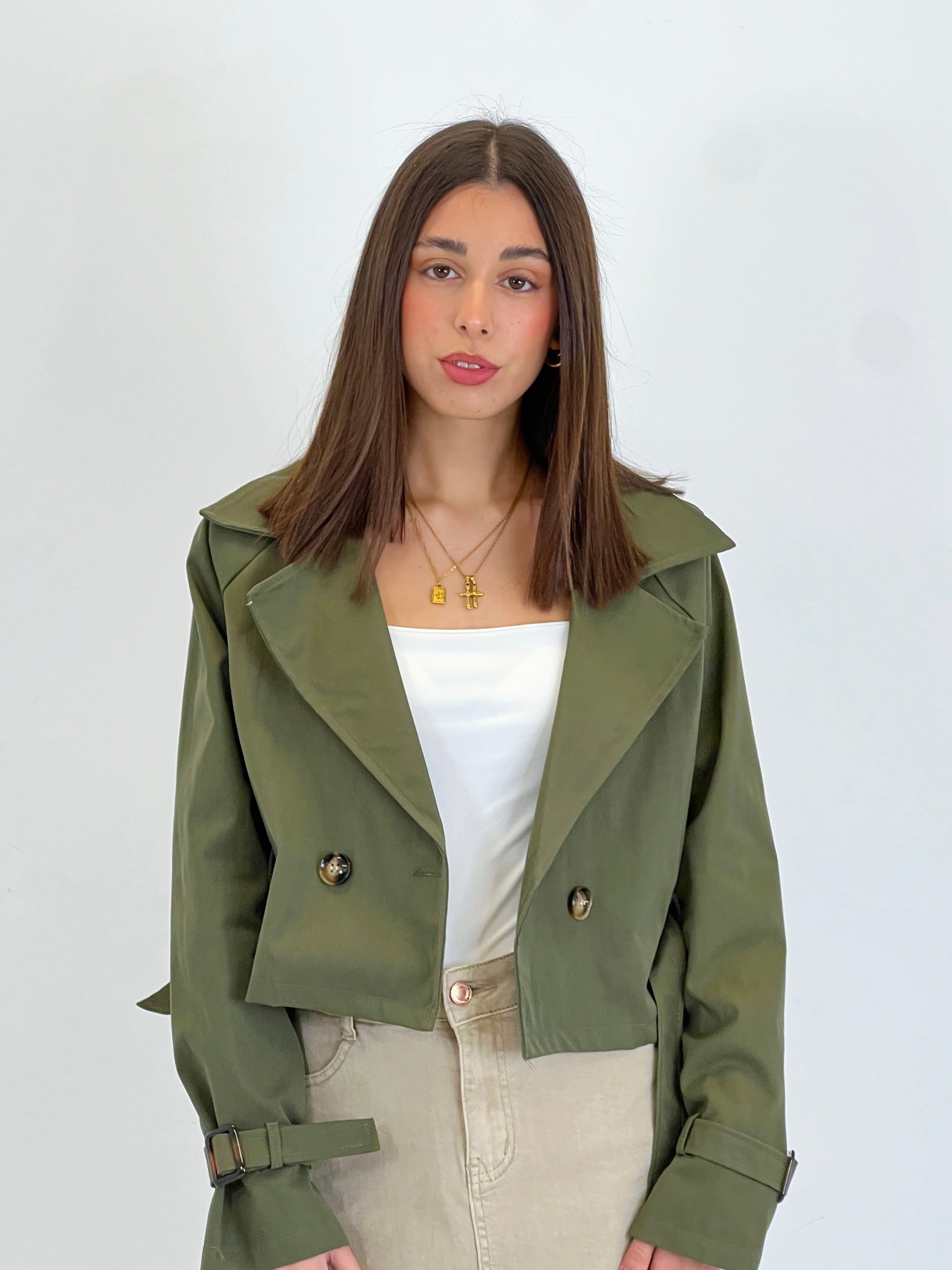 Belted trench jacket