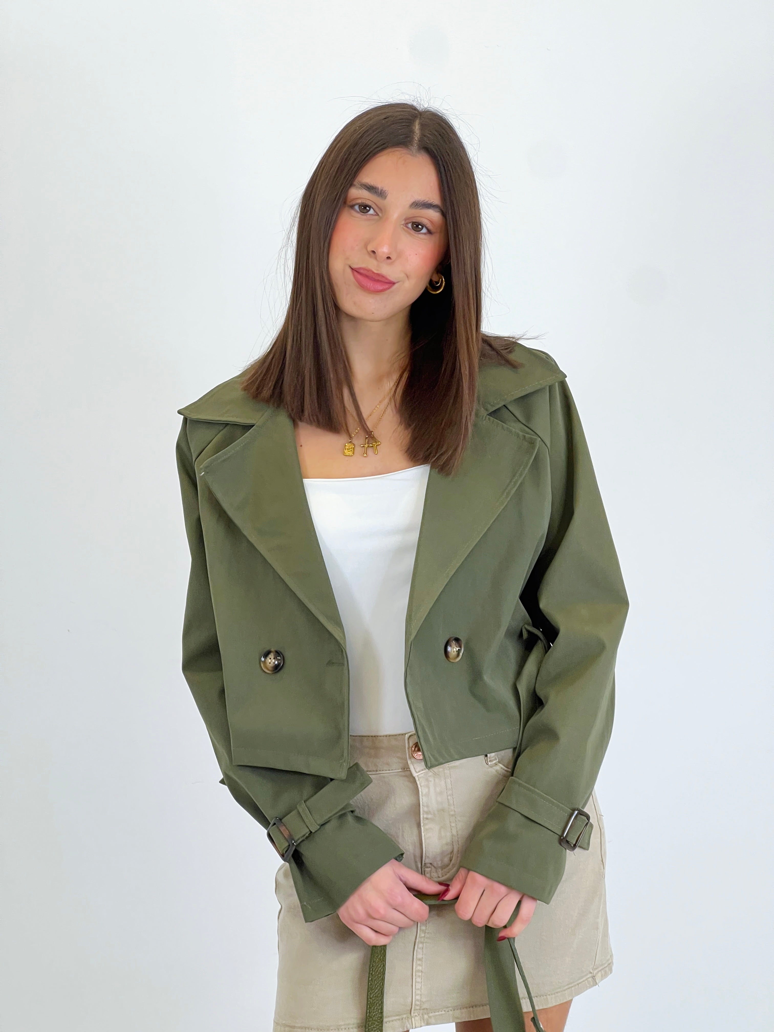 Belted trench jacket