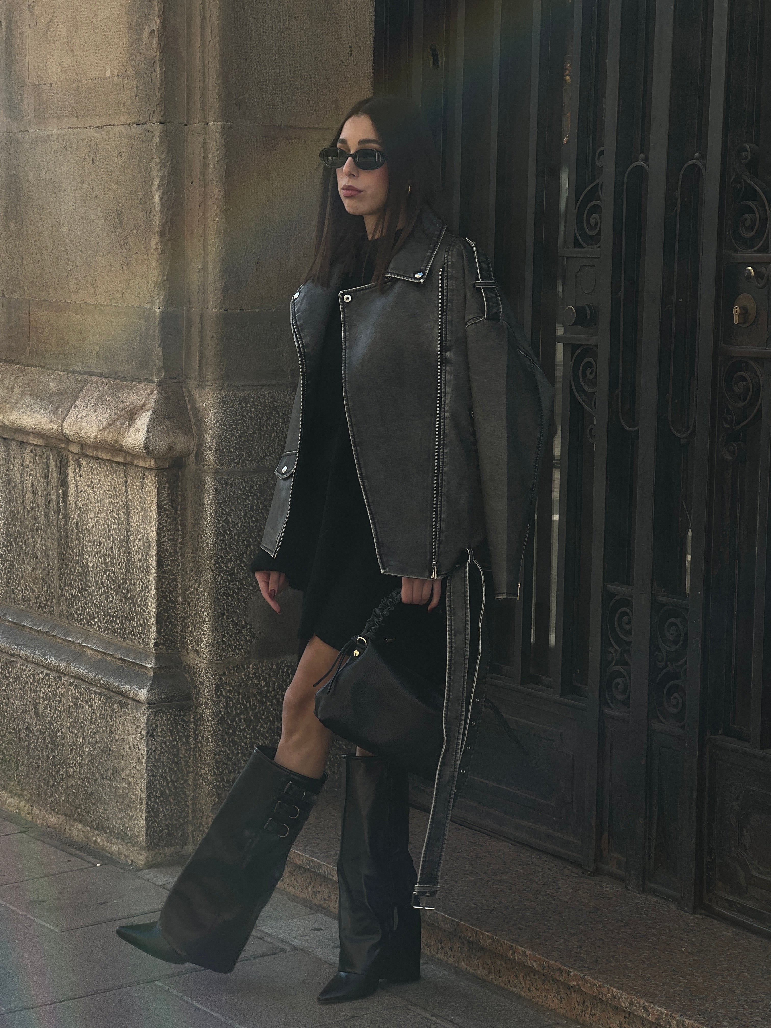 Oversized biker jacket