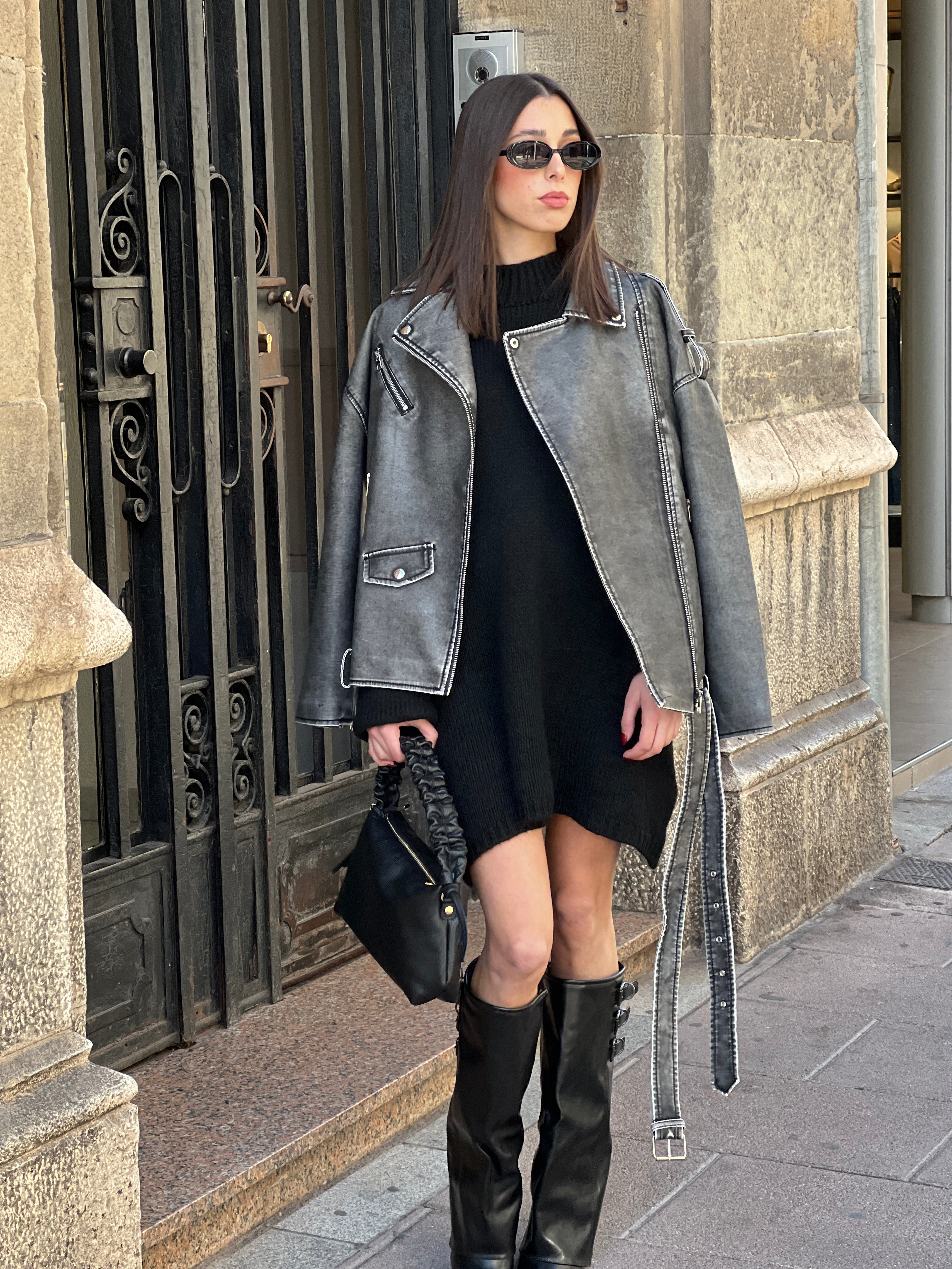 Oversized biker jacket